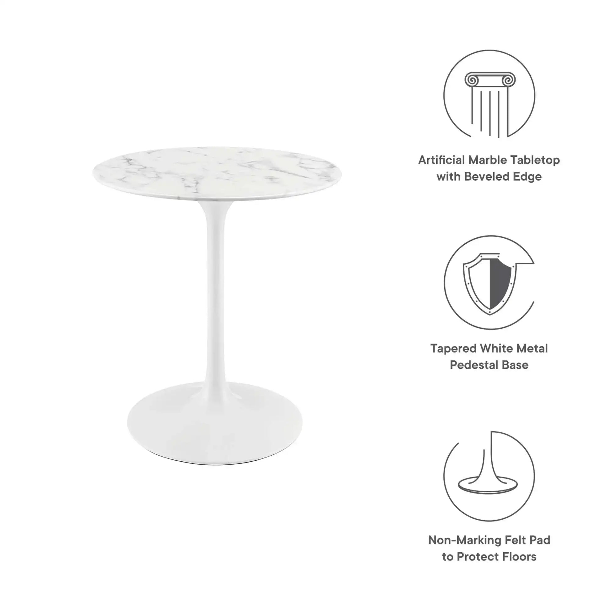 Lippa 28" Round Faux Marble Dining Table by Modway - Best Buy Furniture
