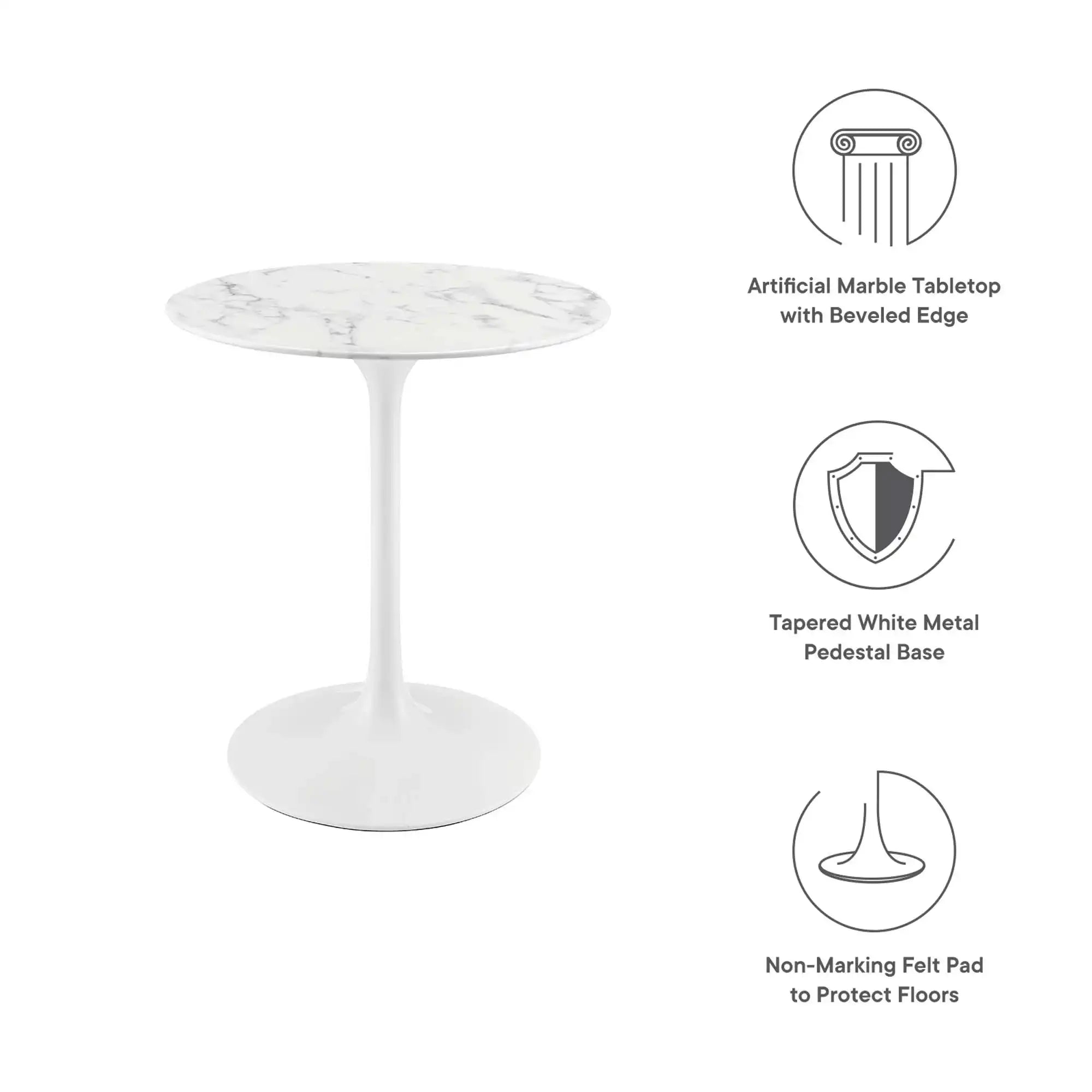 Lippa 28" Round Faux Marble Dining Table by Modway - Best Buy Furniture
