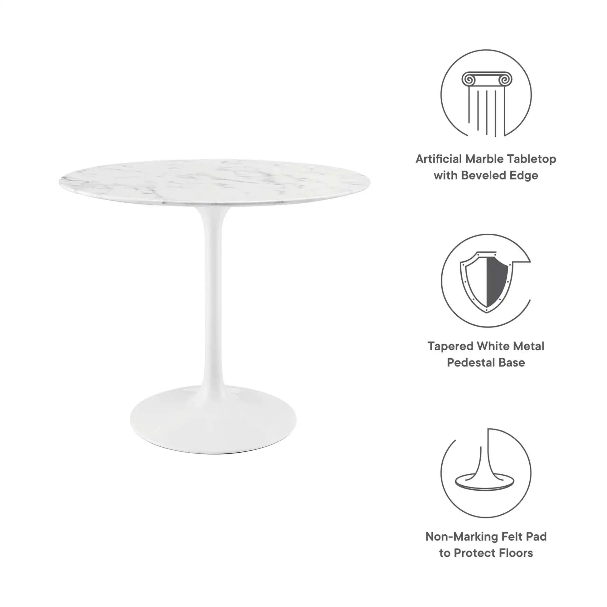 Lippa 36" Round Faux Marble Dining Table by Modway - Best Buy Furniture