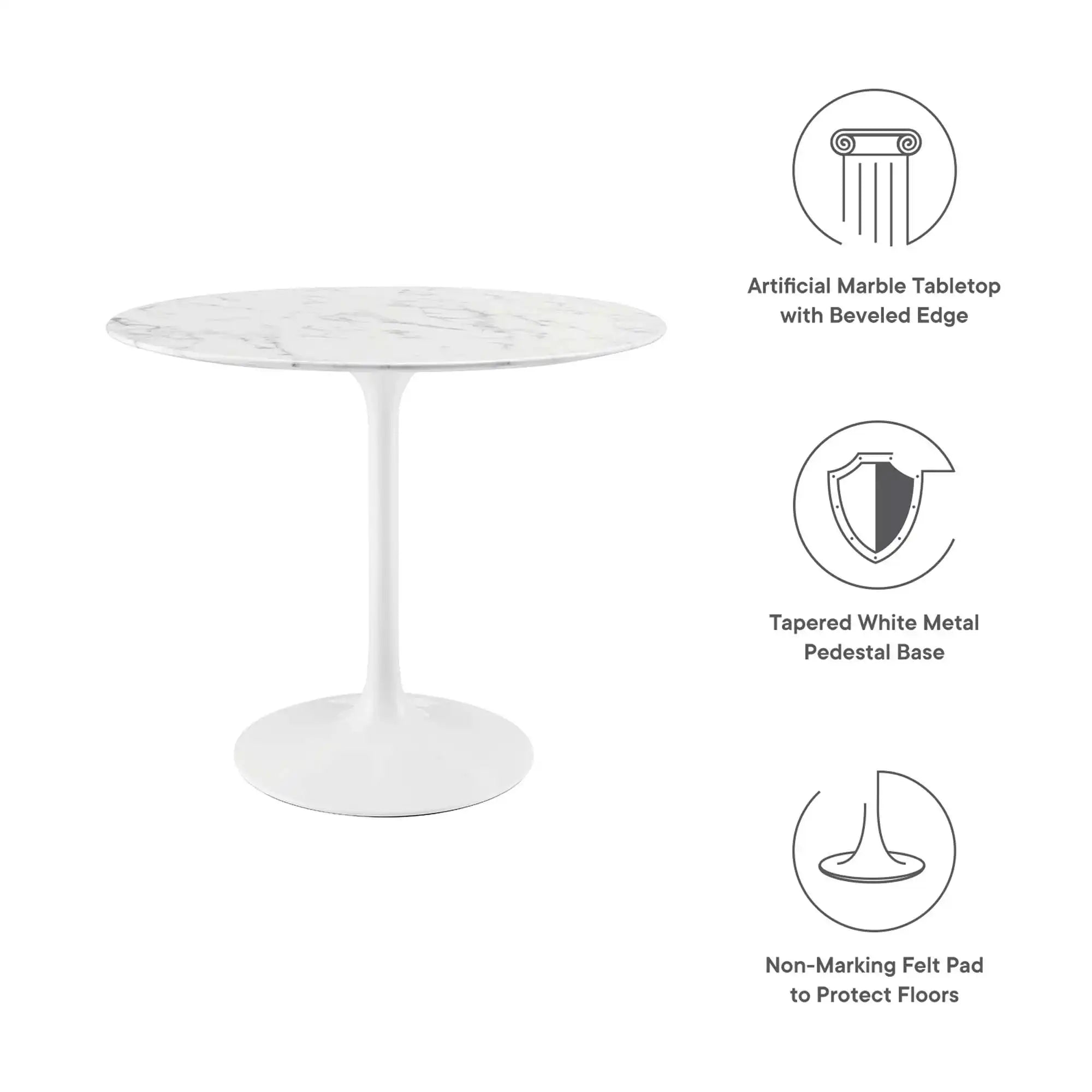 Lippa 36" Round Faux Marble Dining Table by Modway - Best Buy Furniture