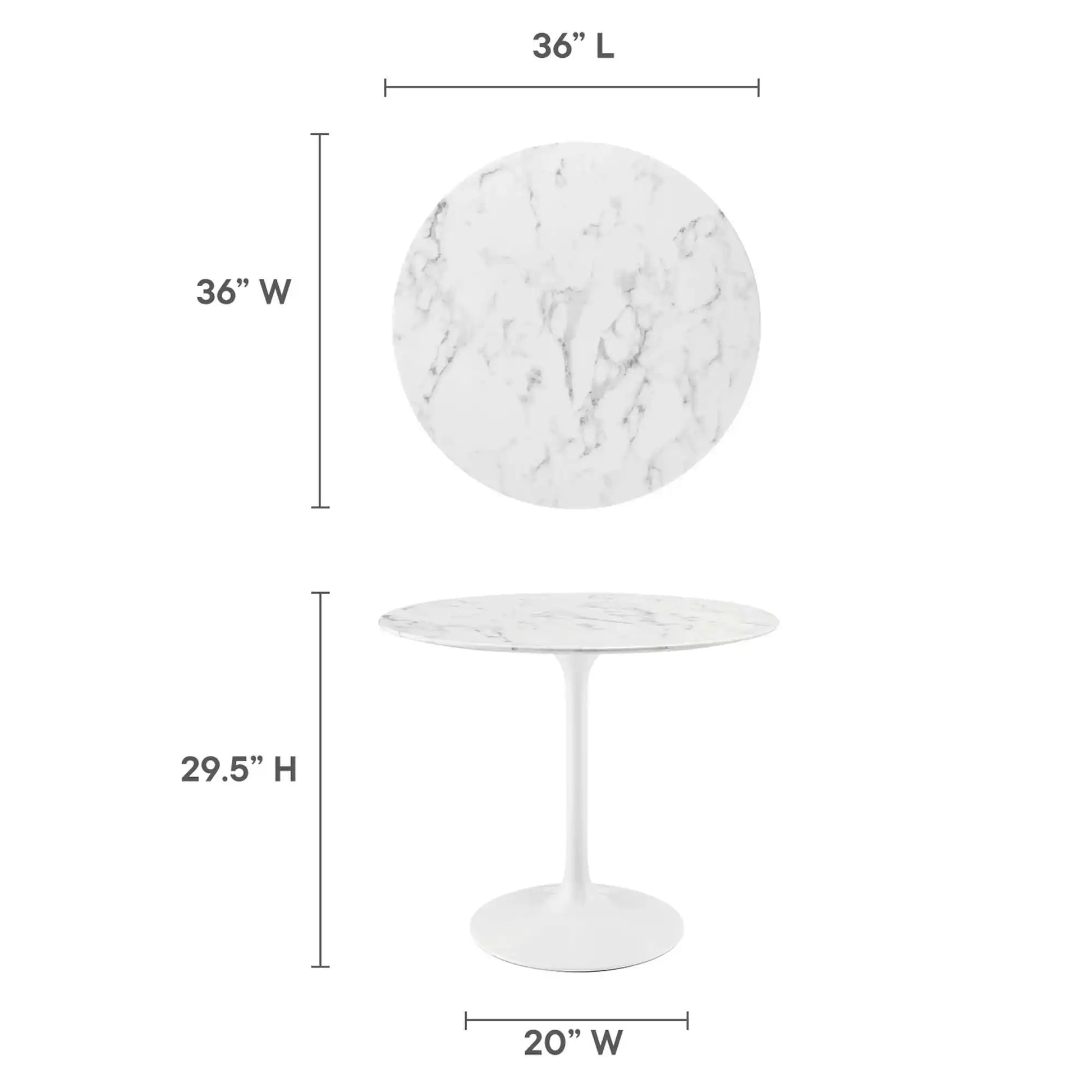 Lippa 36" Round Faux Marble Dining Table by Modway - Best Buy Furniture