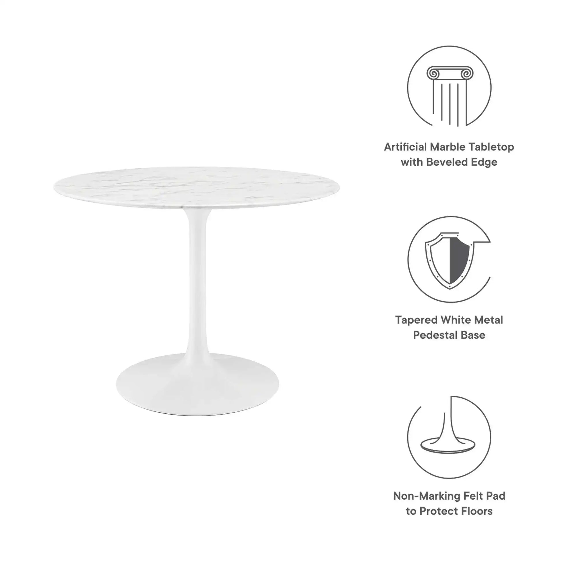 Lippa 40" Round Faux Marble Dining Table by Modway - Best Buy Furniture