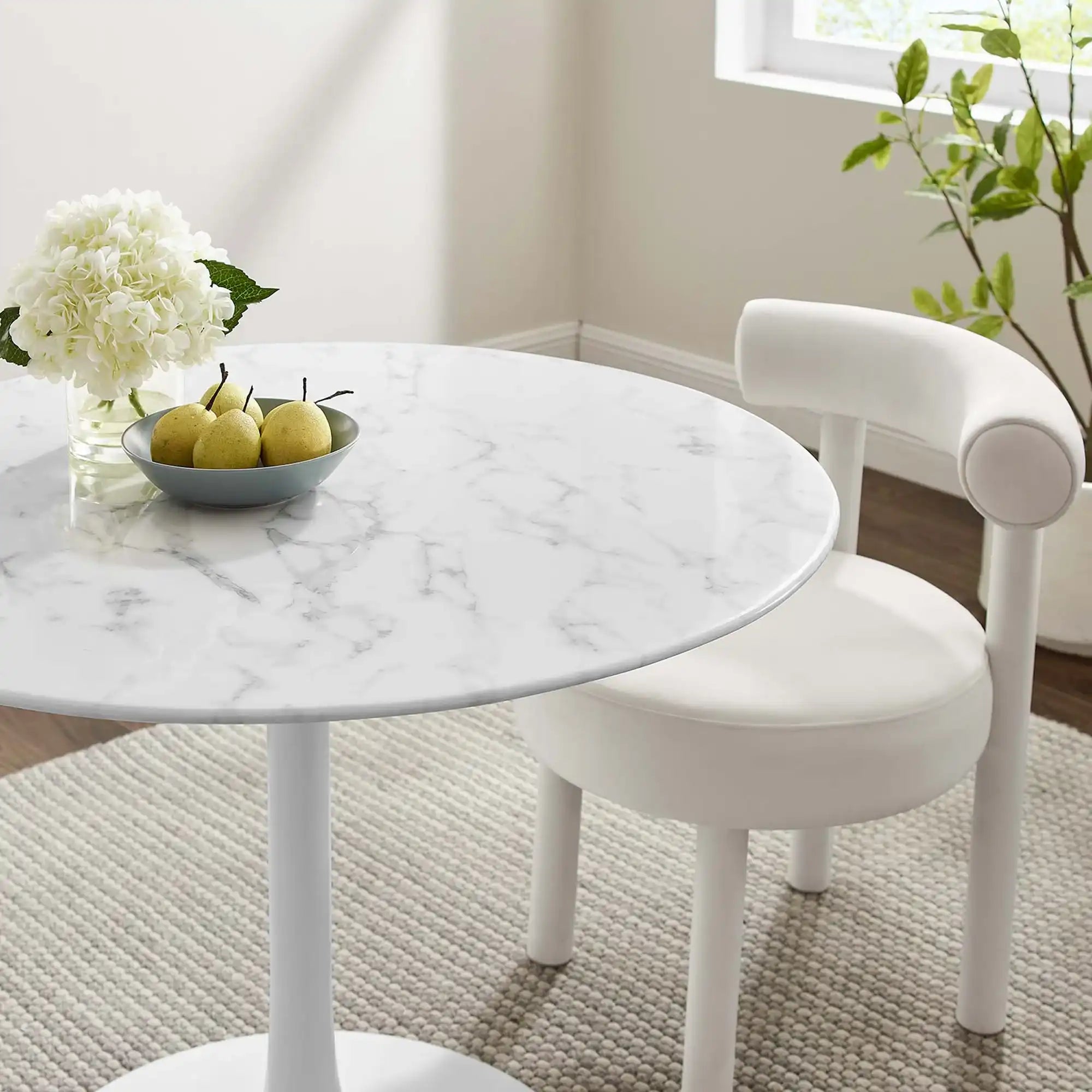 Lippa 40" Round Faux Marble Dining Table by Modway - Best Buy Furniture