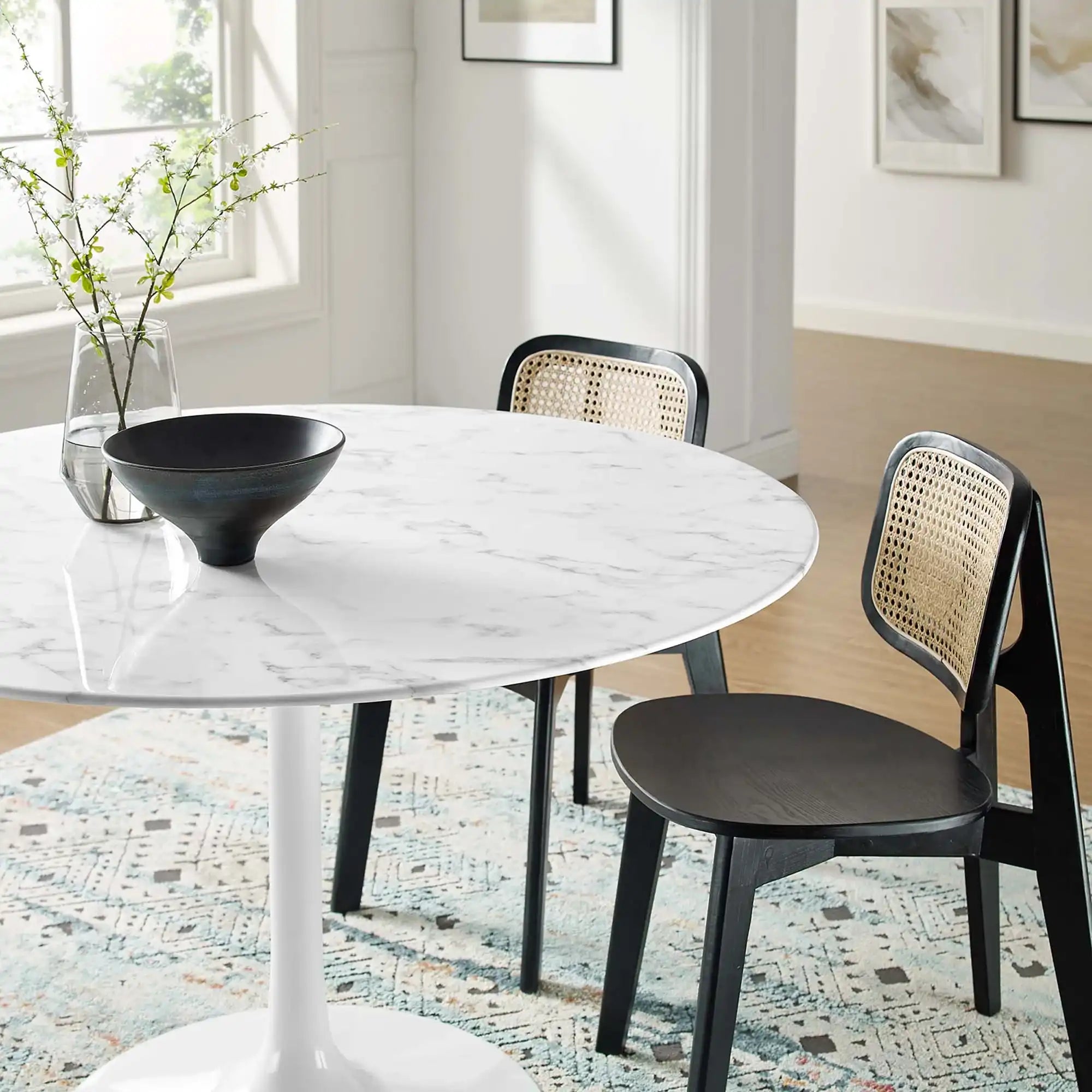 Lippa 48" Round Faux Marble Dining Table by Modway - Best Buy Furniture