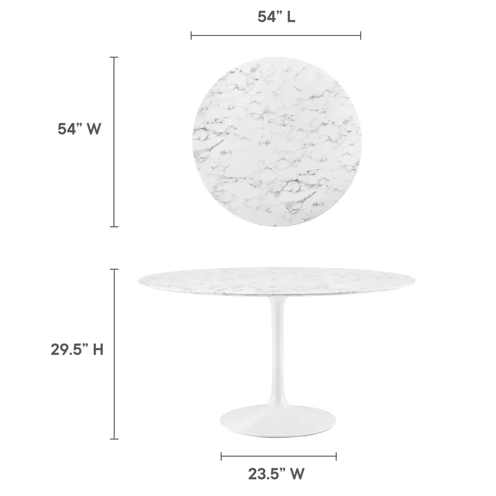 Lippa 54" Round Faux Marble Dining Table by Modway - Best Buy Furniture