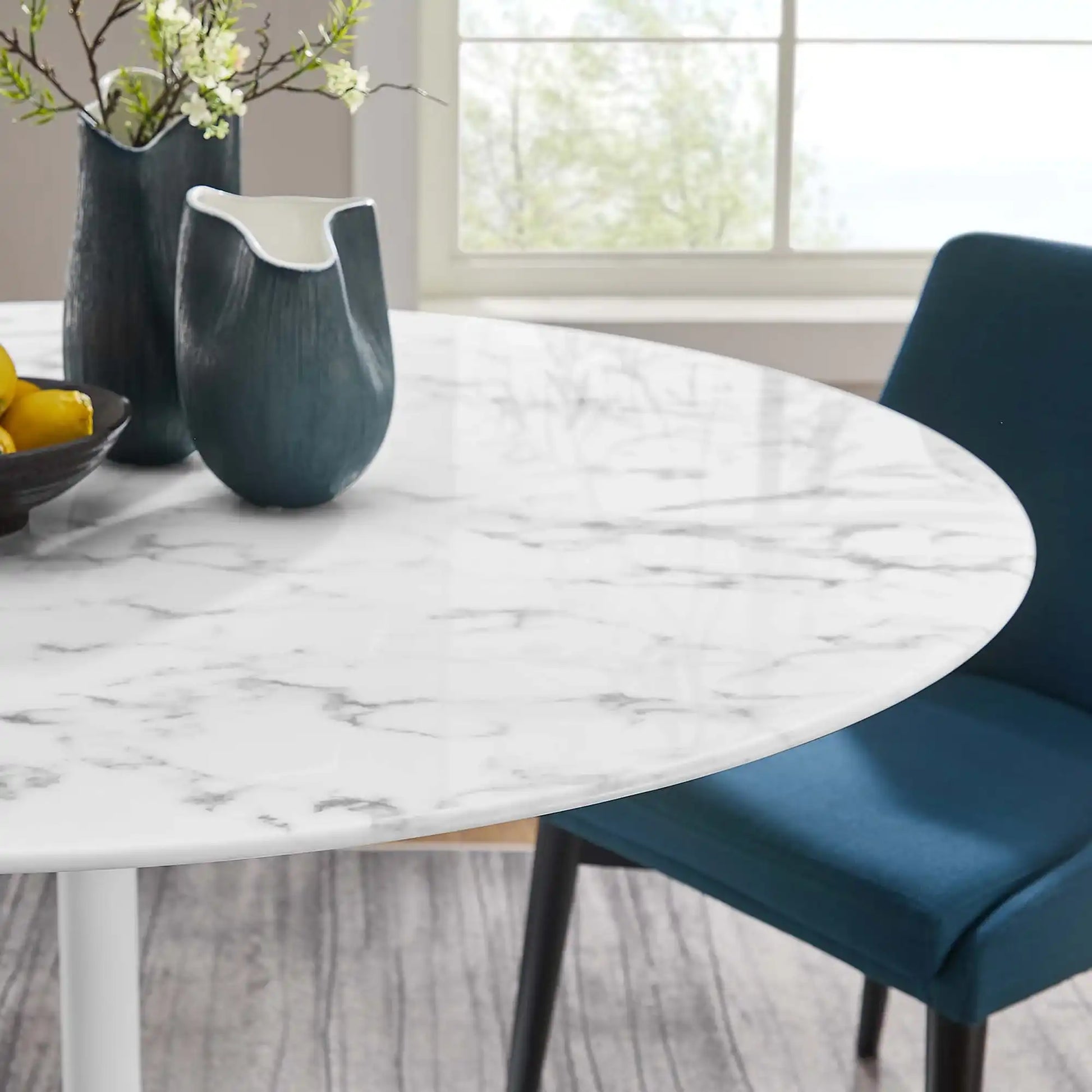 Lippa 54" Round Faux Marble Dining Table by Modway - Best Buy Furniture