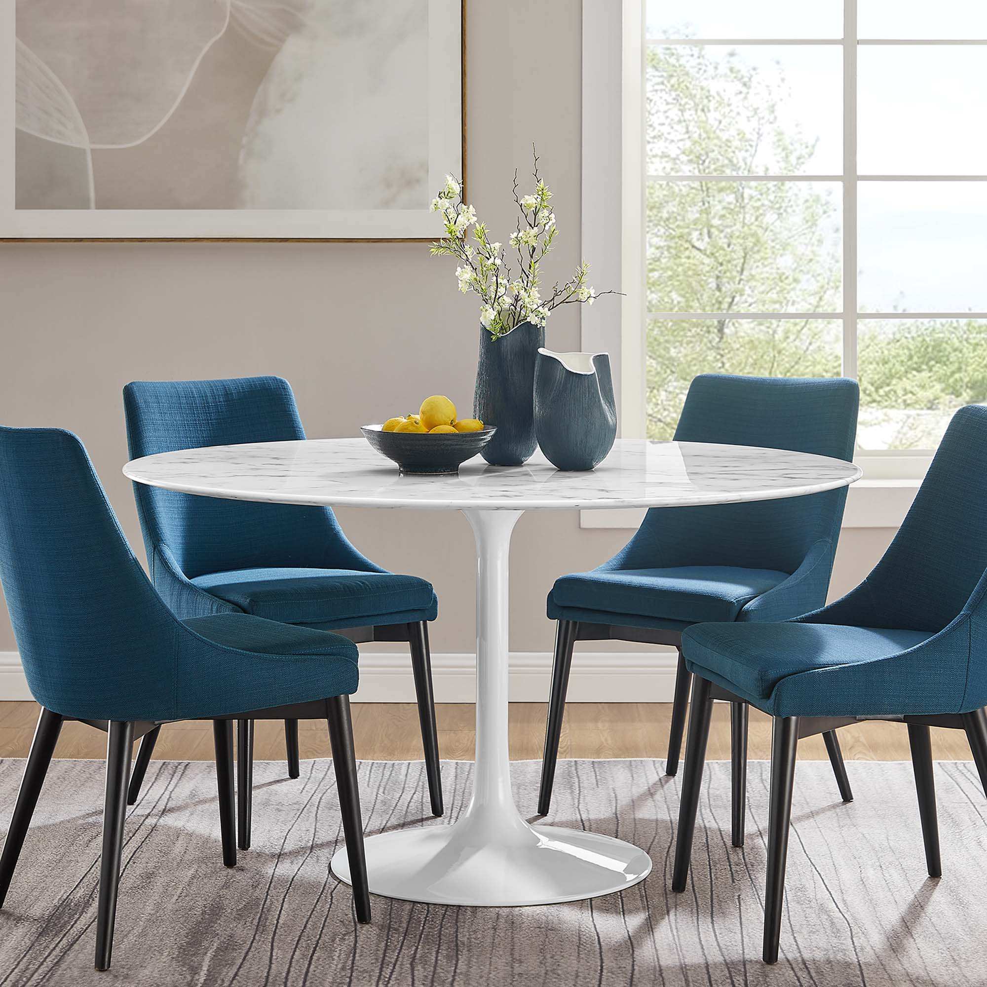 Lippa 54" Round Faux Marble Dining Table by Modway - Best Buy Furniture