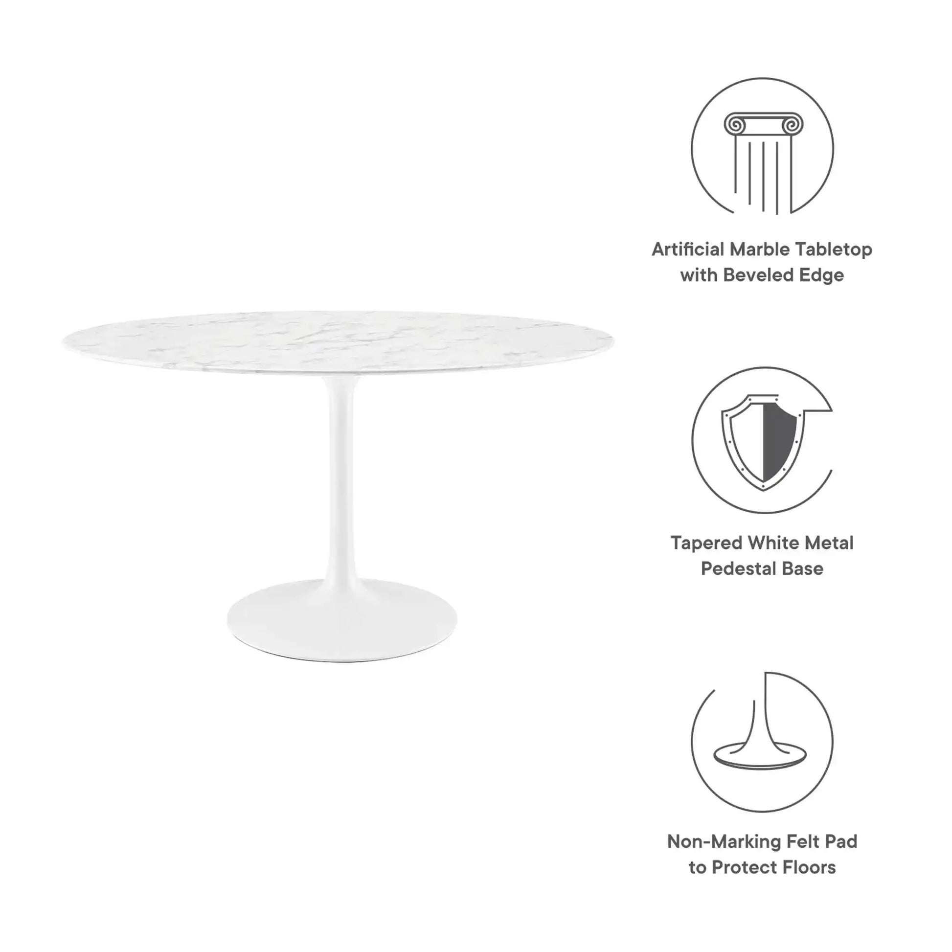 Lippa 54" Oval Faux Marble Dining Table by Modway - Best Buy Furniture