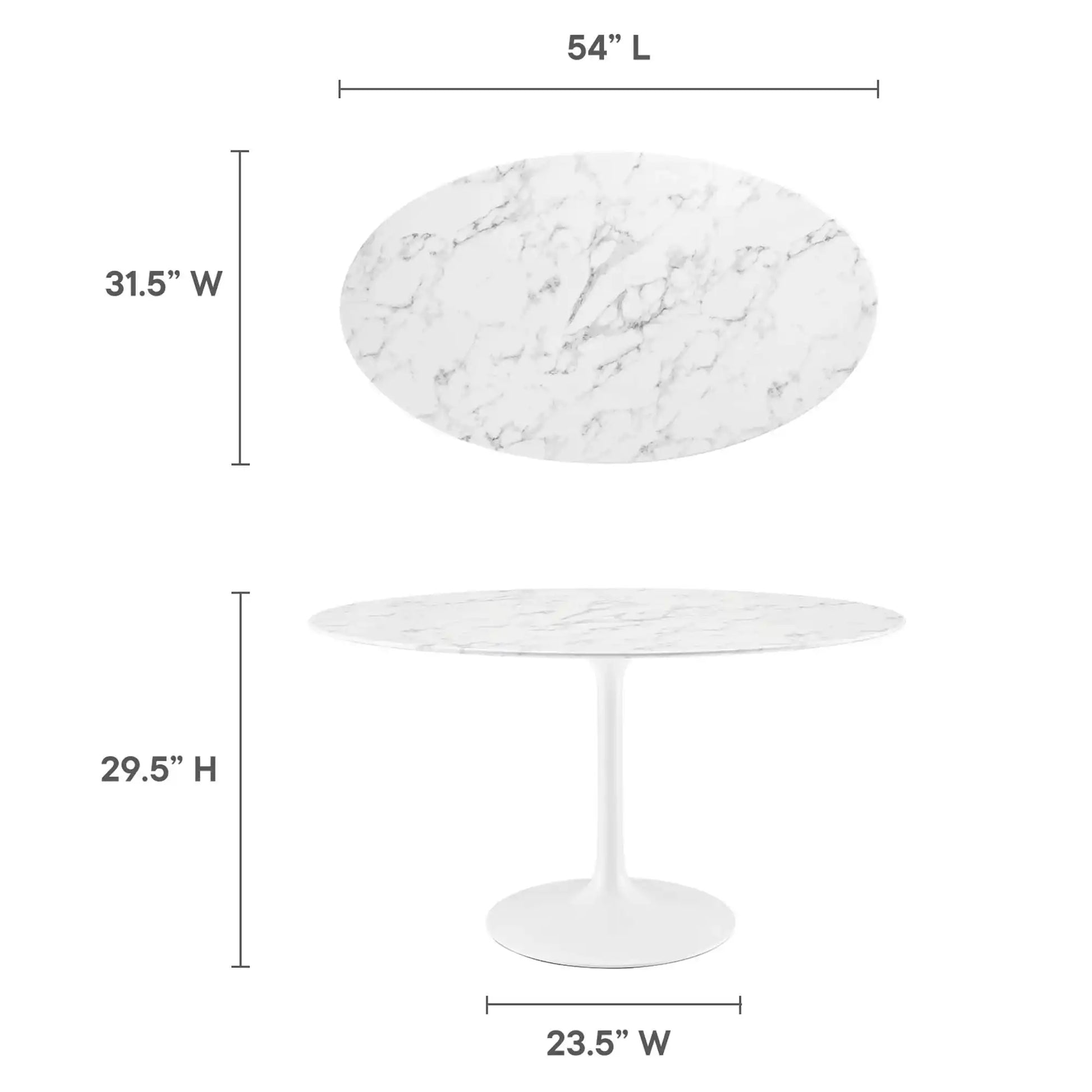 Lippa 54" Oval Faux Marble Dining Table by Modway - Best Buy Furniture