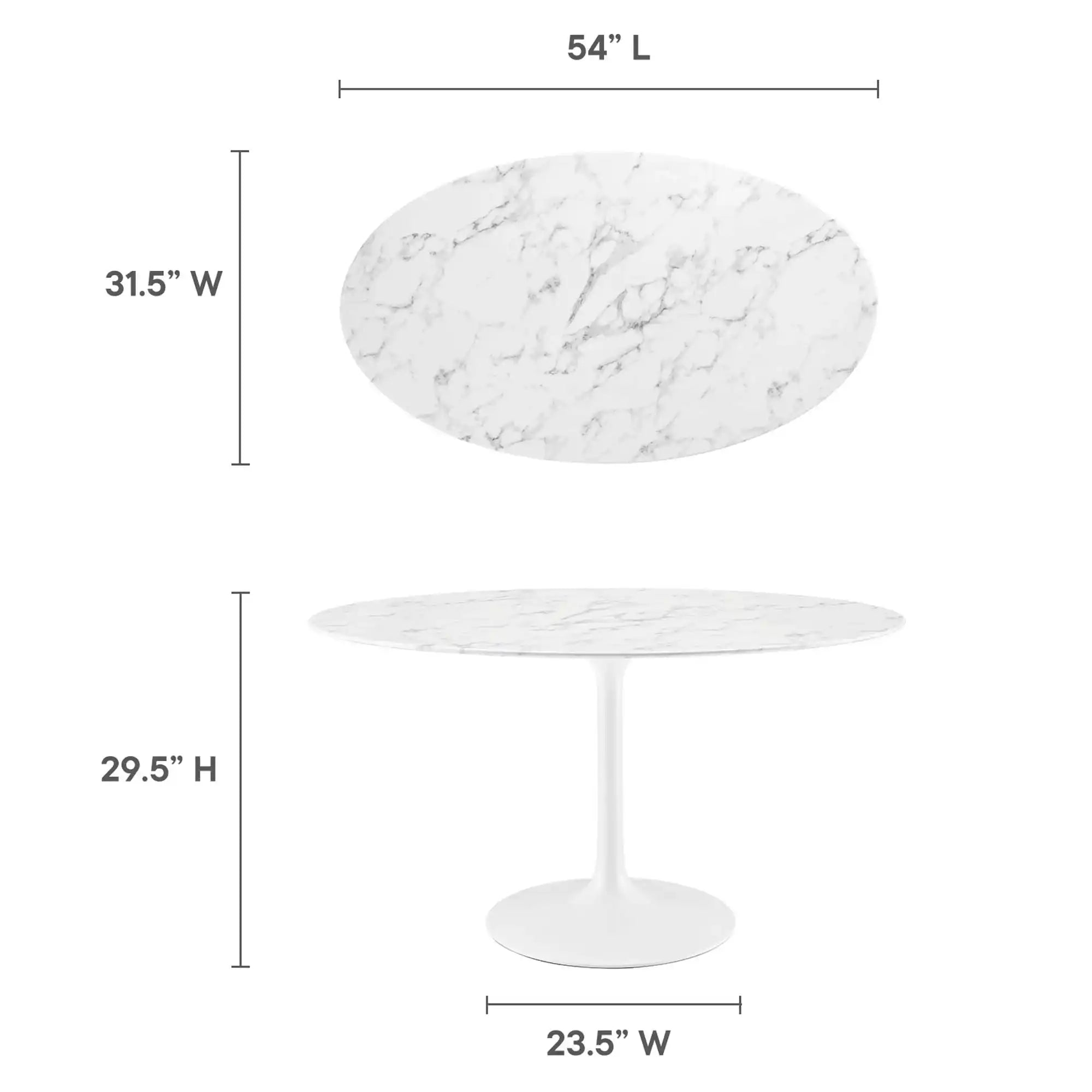 Lippa 54" Oval Faux Marble Dining Table by Modway - Best Buy Furniture