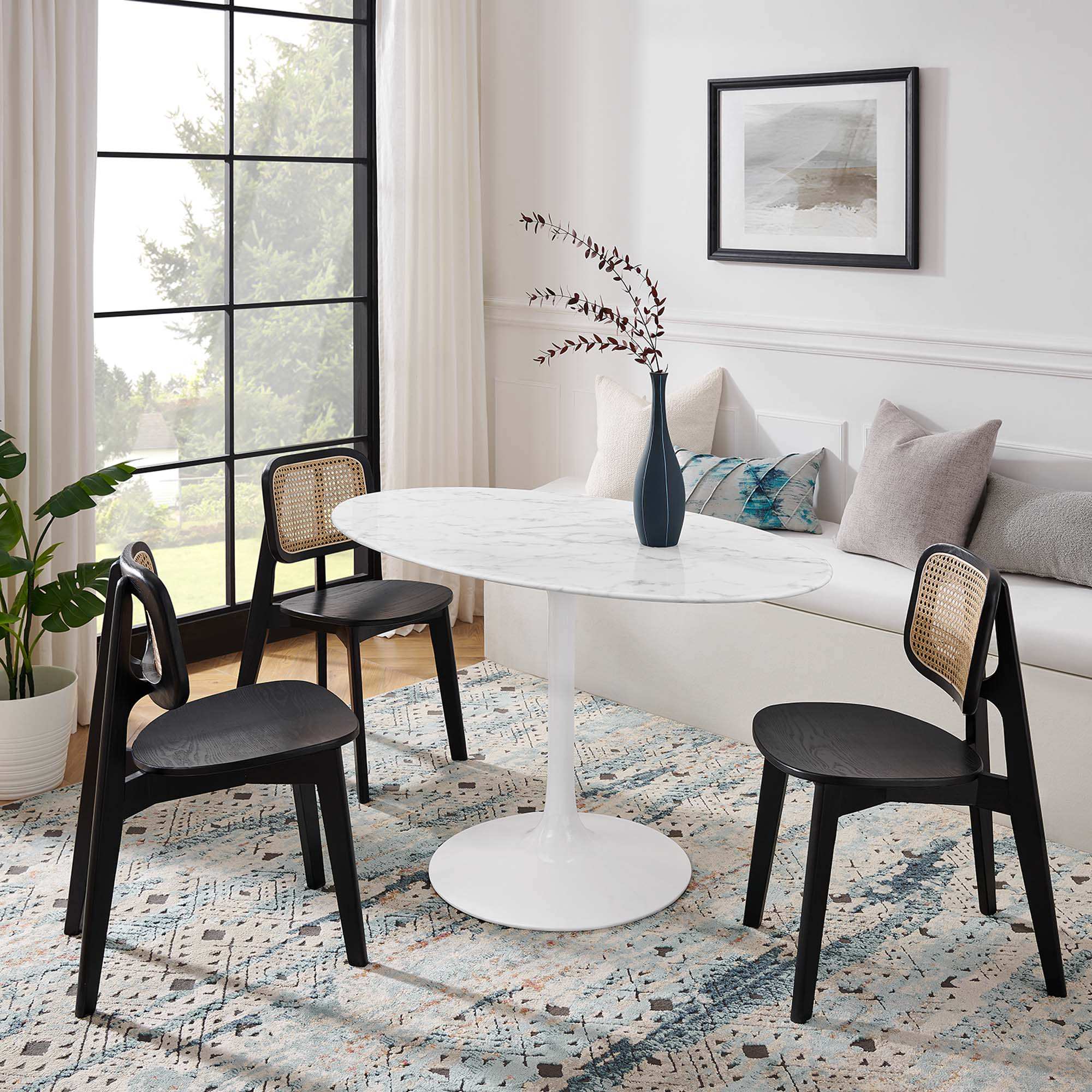 Lippa 54" Oval Faux Marble Dining Table by Modway - Best Buy Furniture