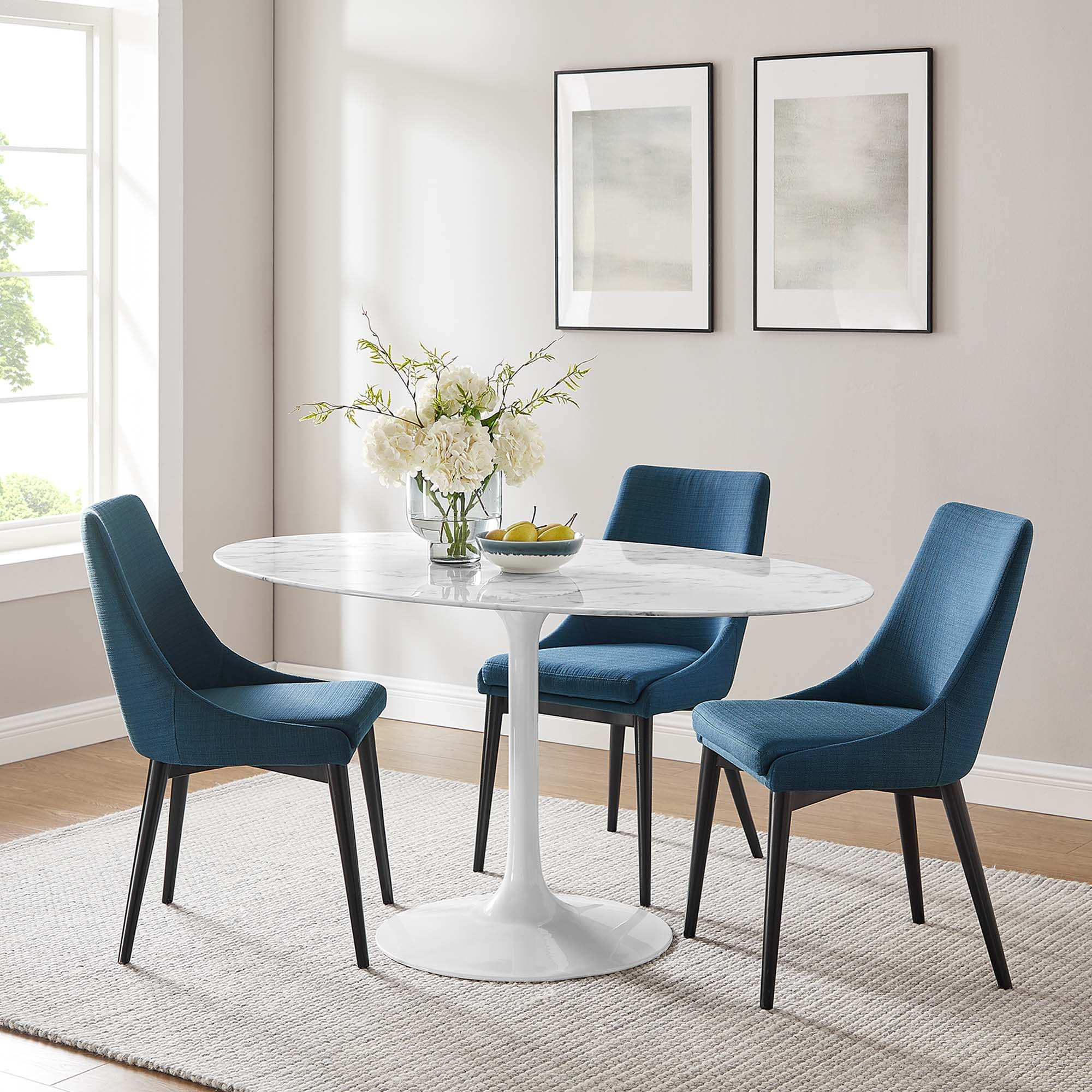 Lippa 60" Oval Faux Marble Dining Table by Modway - Best Buy Furniture