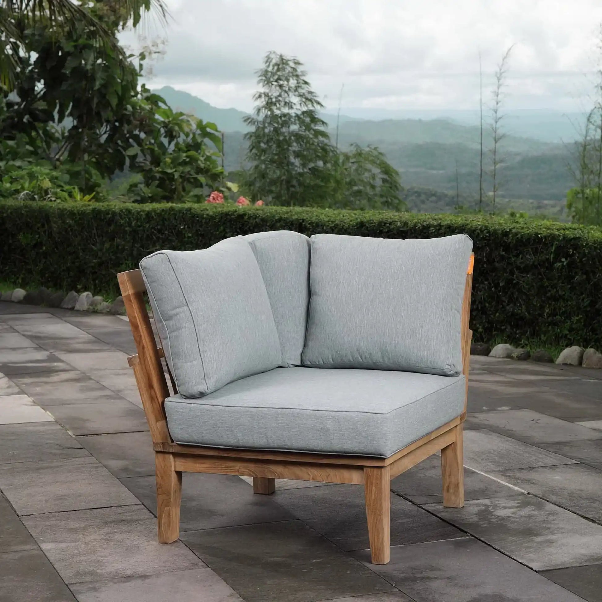 Marina Outdoor Patio Teak Corner Sofa by Modway - Best Buy Furniture