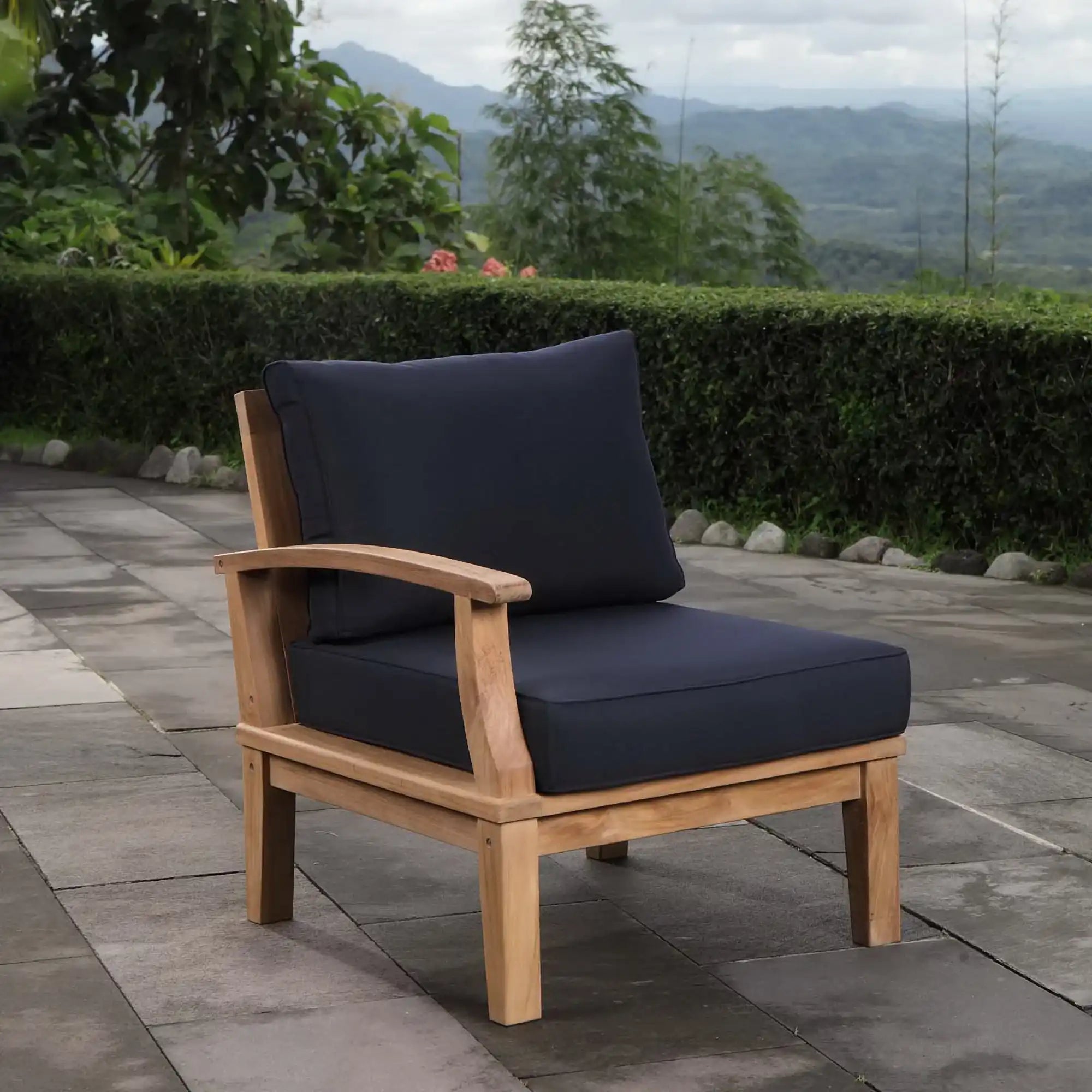 Marina Outdoor Patio Teak Left-Facing Sofa by Modway - Best Buy Furniture