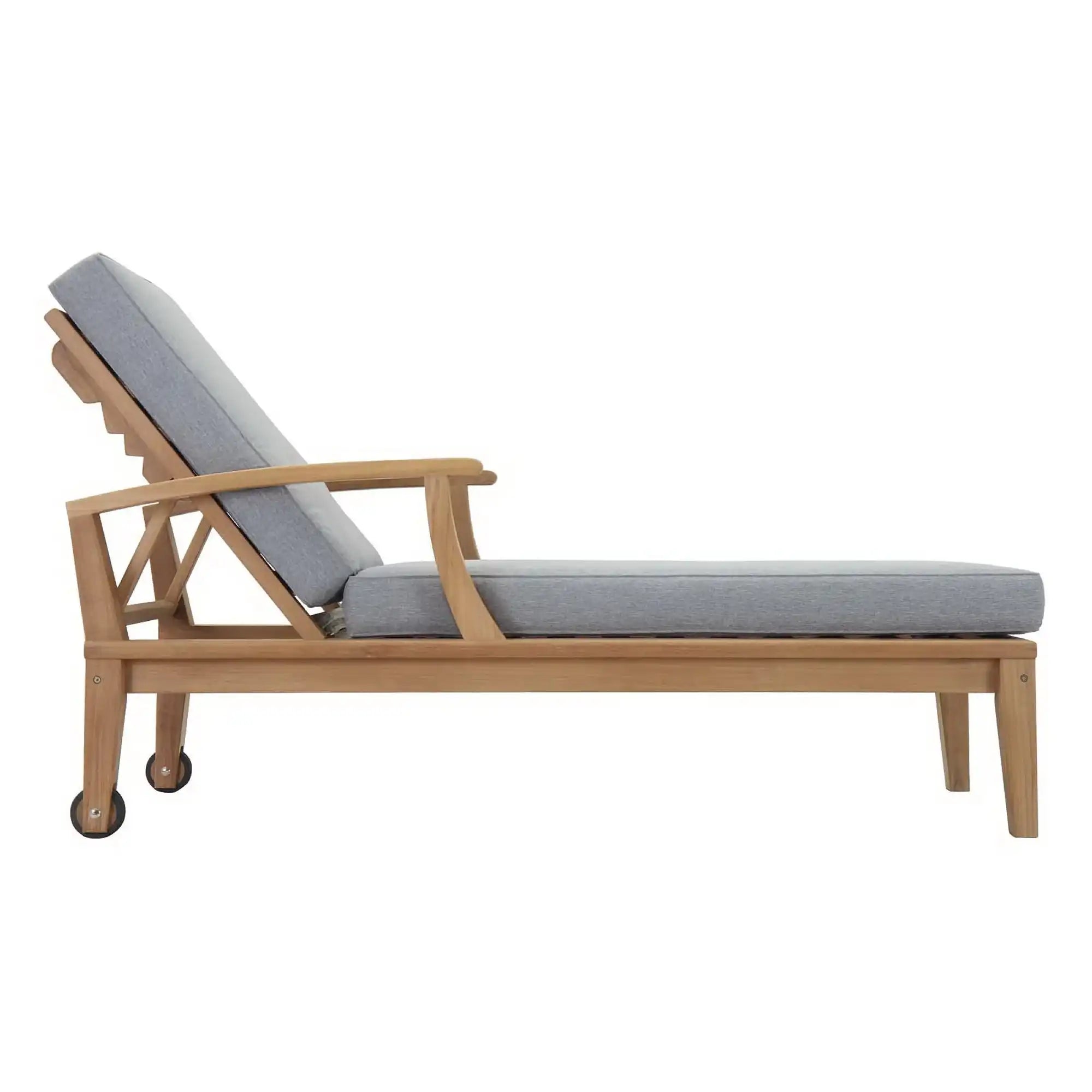 Marina Outdoor Patio Teak Single Chaise by Modway - Best Buy Furniture