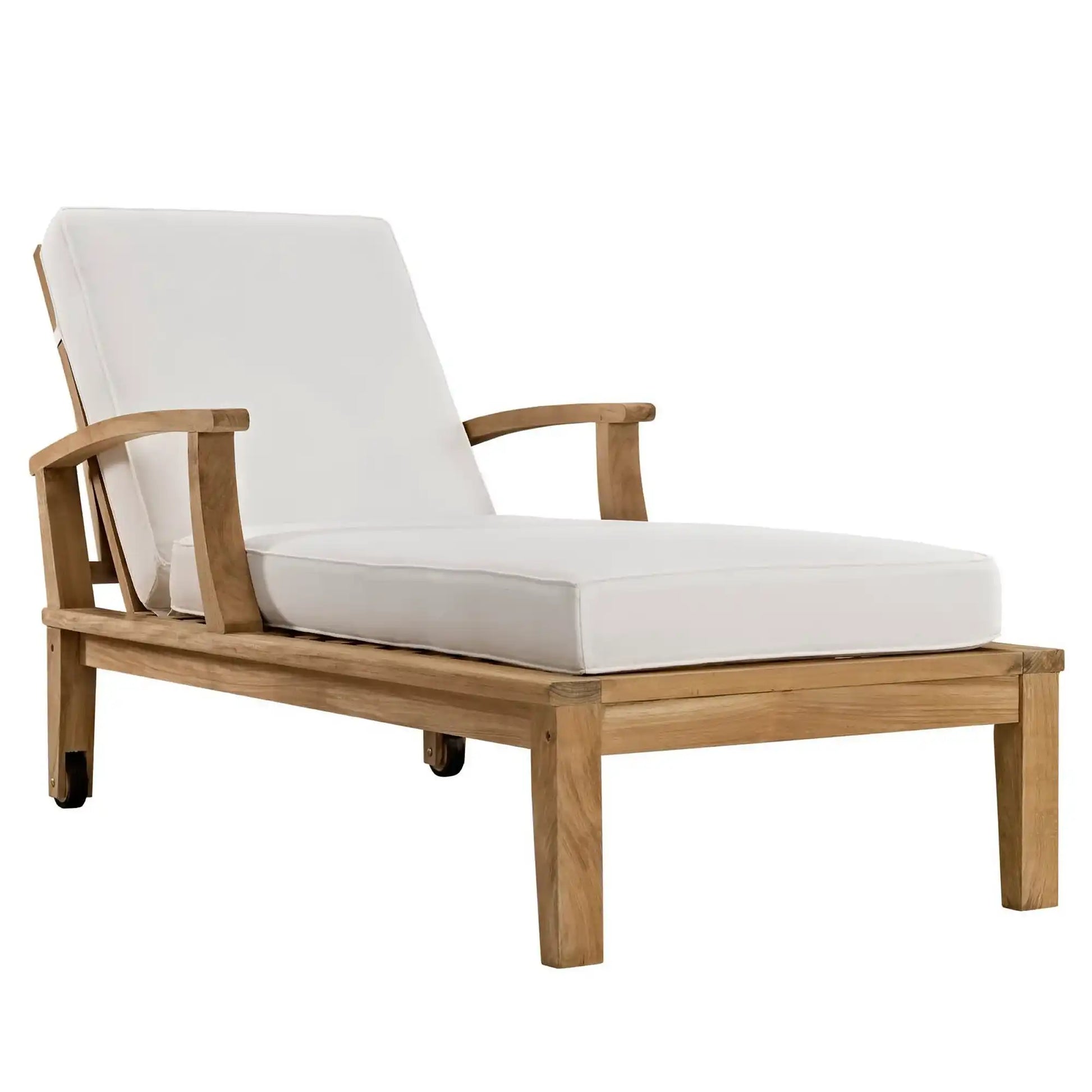 Marina Outdoor Patio Teak Single Chaise by Modway - Best Buy Furniture