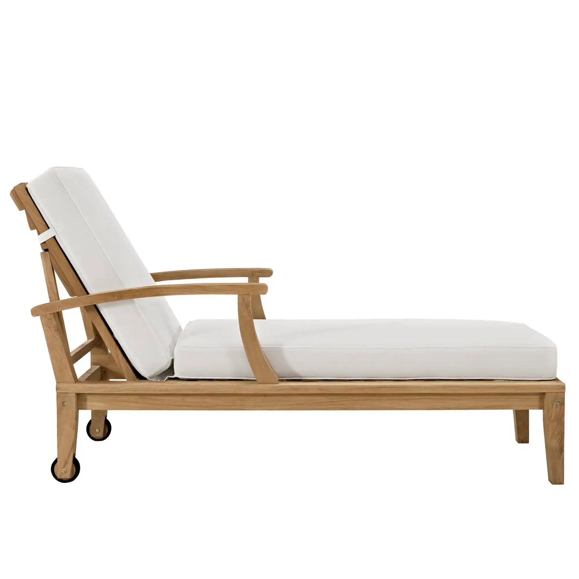 Marina Outdoor Patio Teak Single Chaise by Modway - Best Buy Furniture