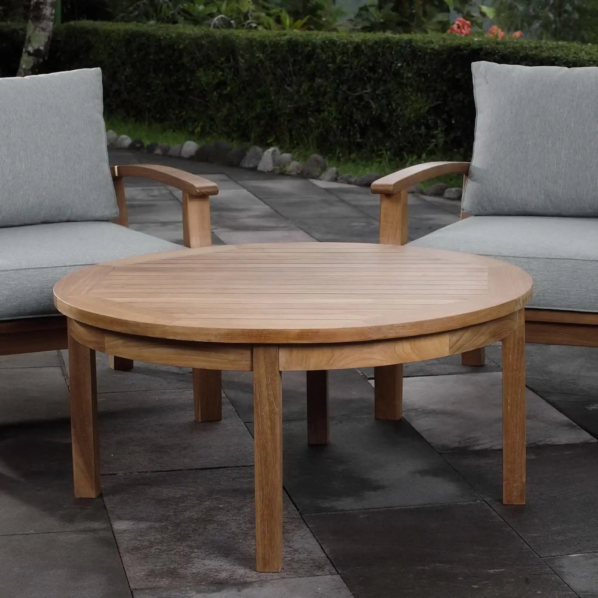 Marina Outdoor Patio Teak Round Coffee Table by Modway - Best Buy Furniture
