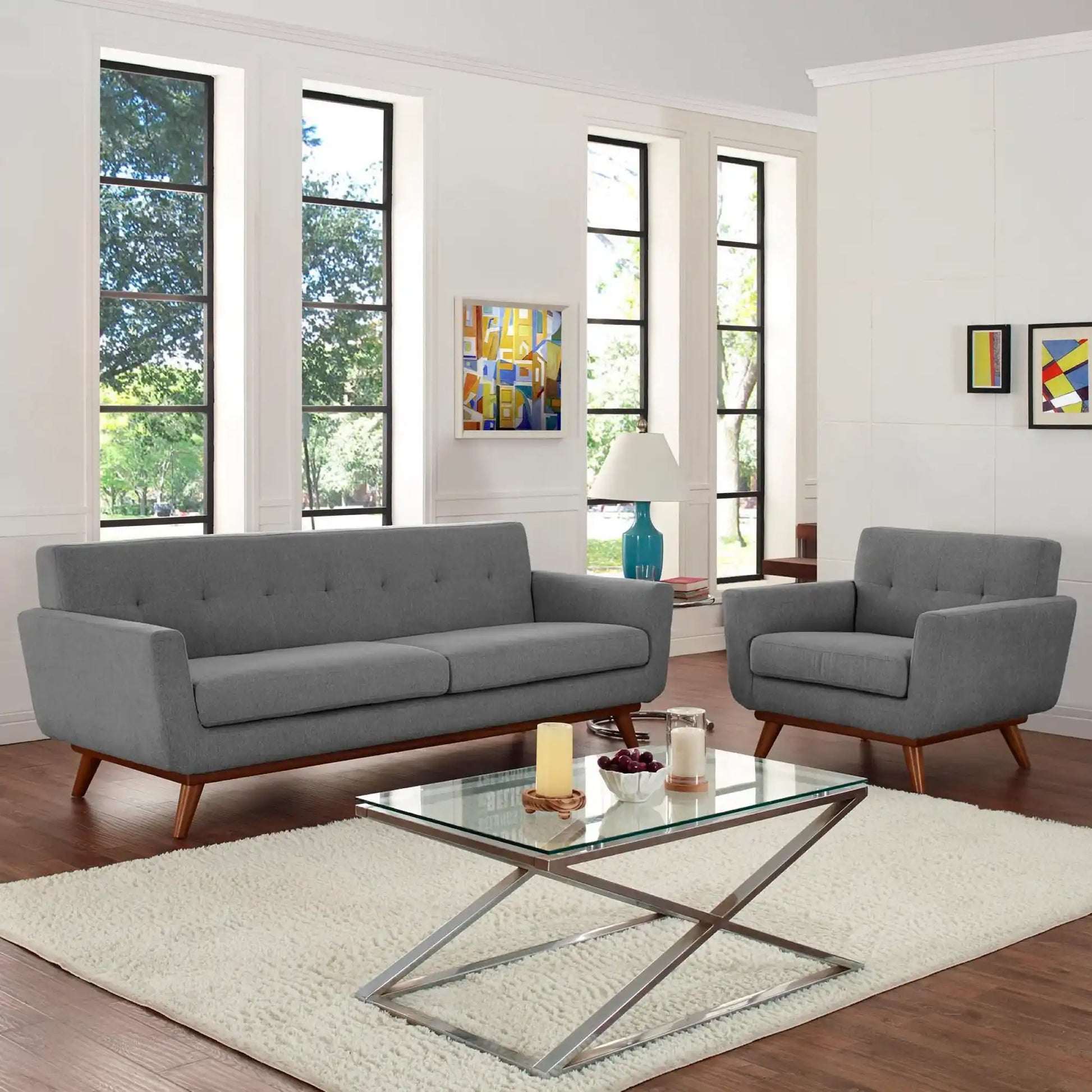 Engage Armchair and Sofa Set of 2 by Modway - Best Buy Furniture