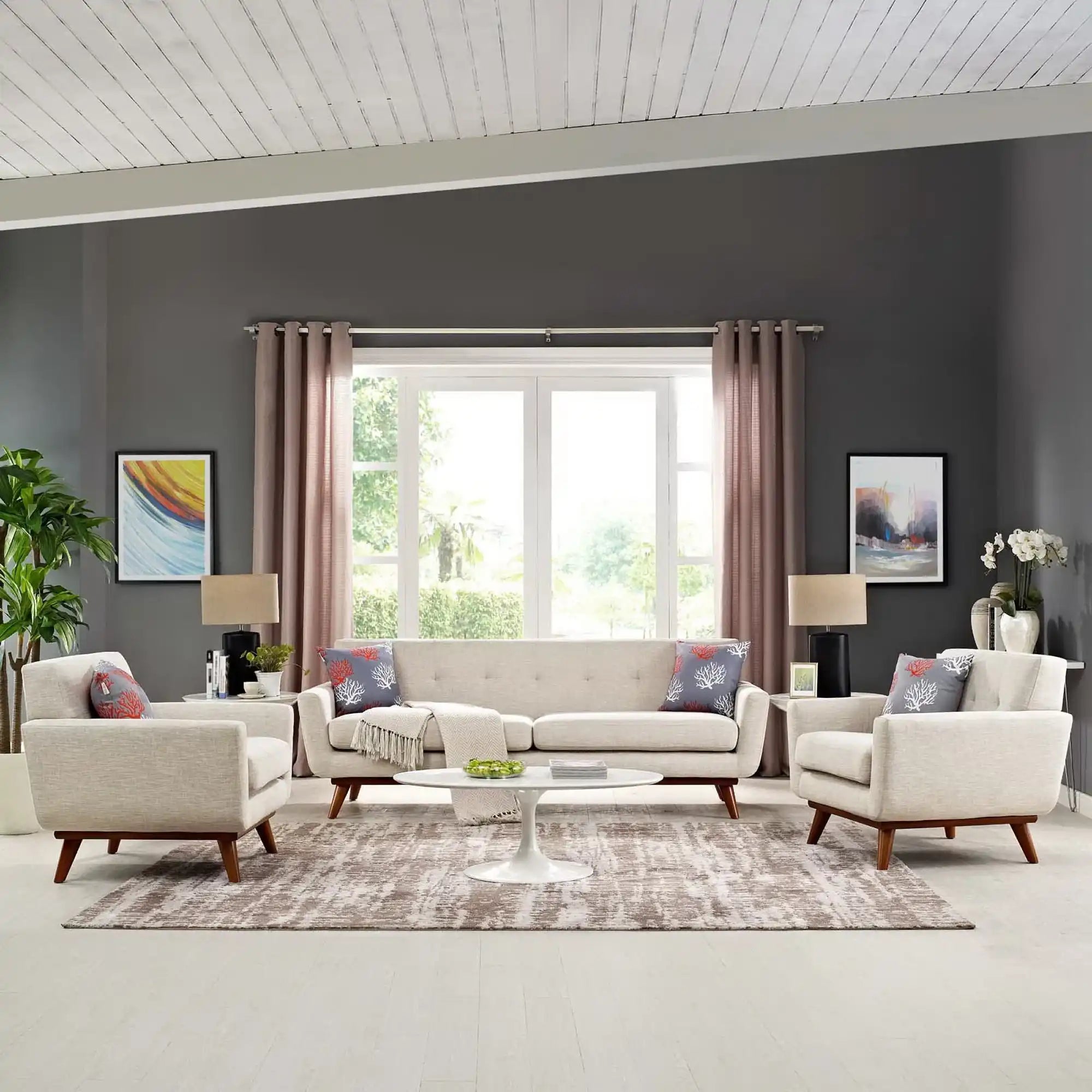 Engage Armchairs and Sofa Set of 3 by Modway - Best Buy Furniture