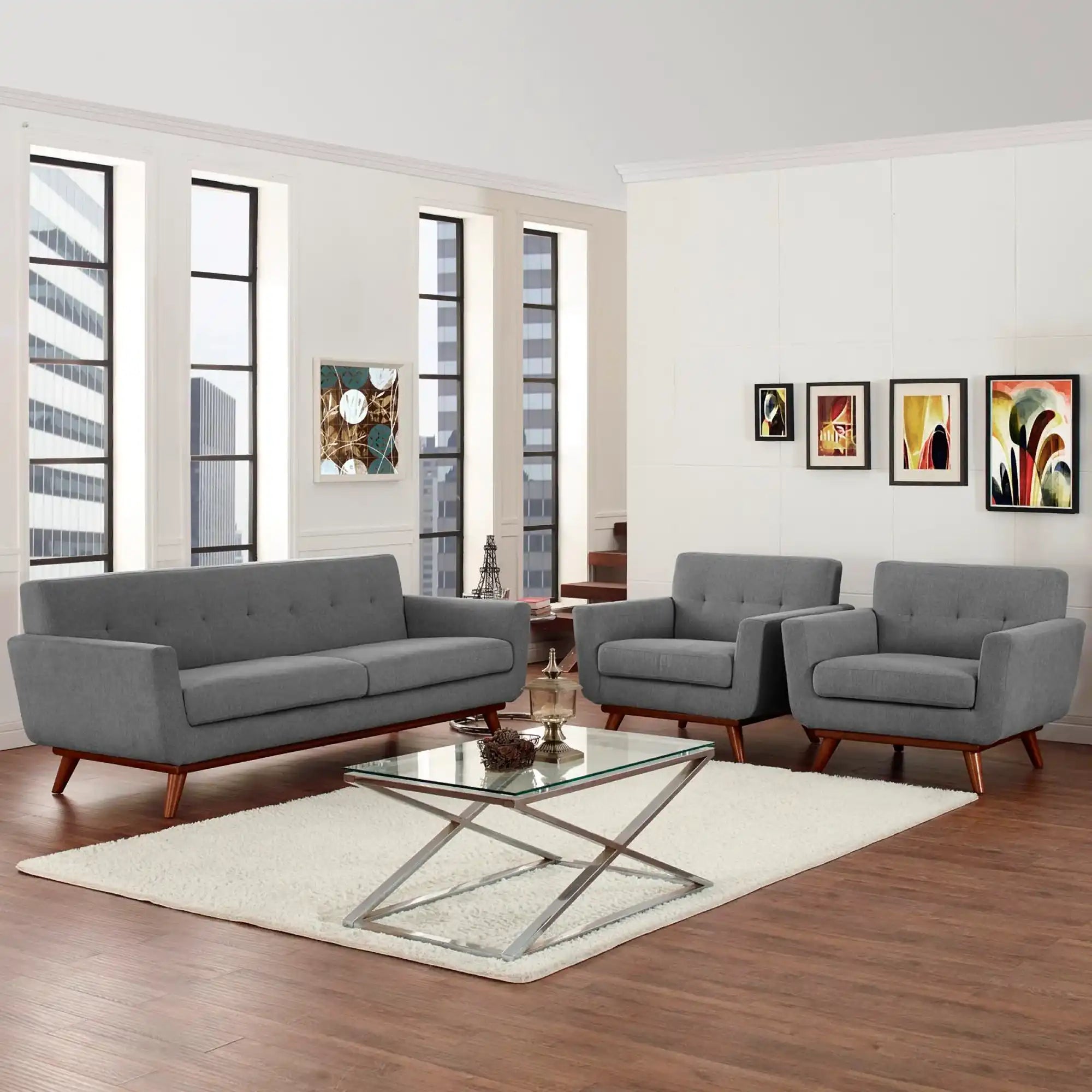 Engage Armchairs and Sofa Set of 3 by Modway - Best Buy Furniture