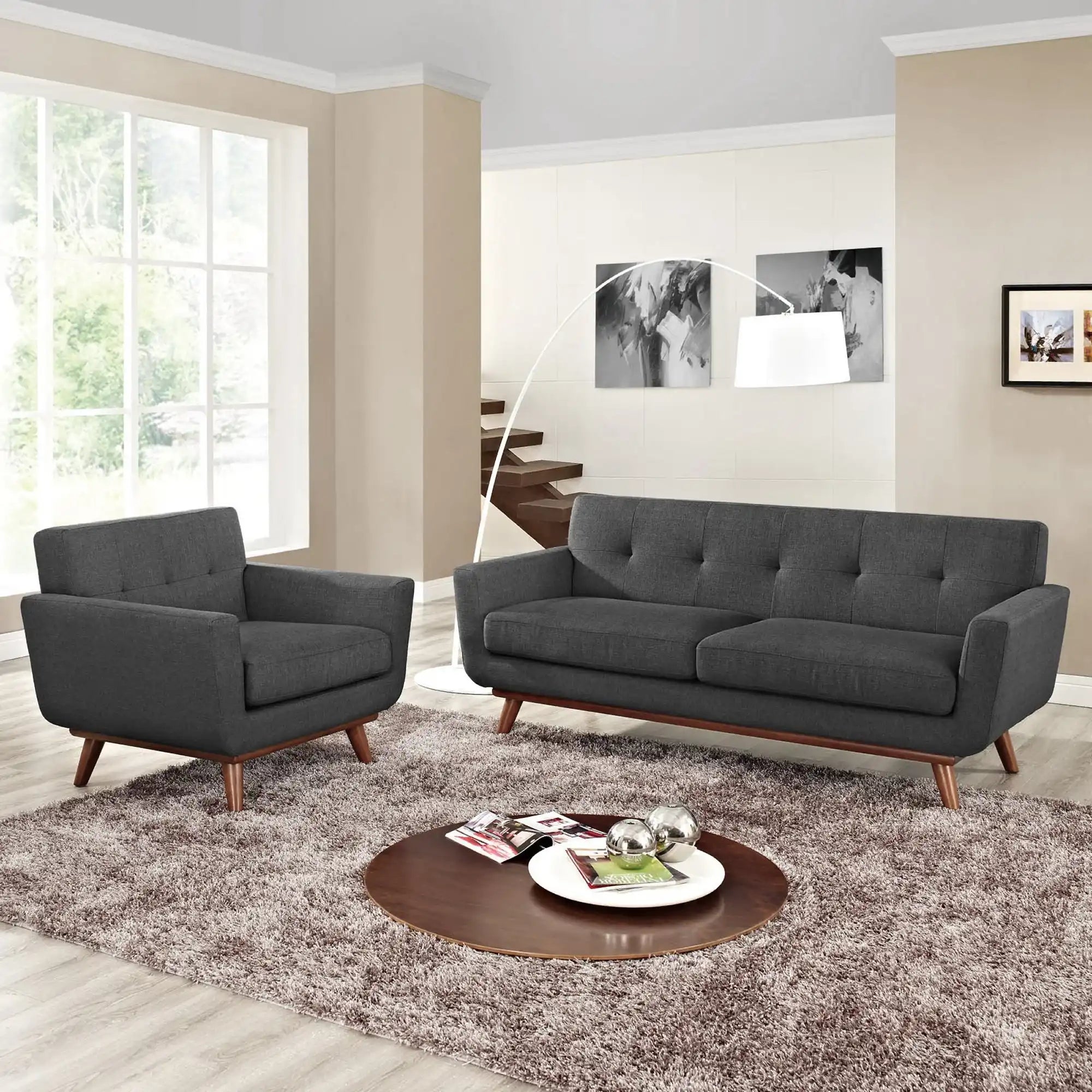 Engage Armchair and Loveseat Set of 2 by Modway - Best Buy Furniture