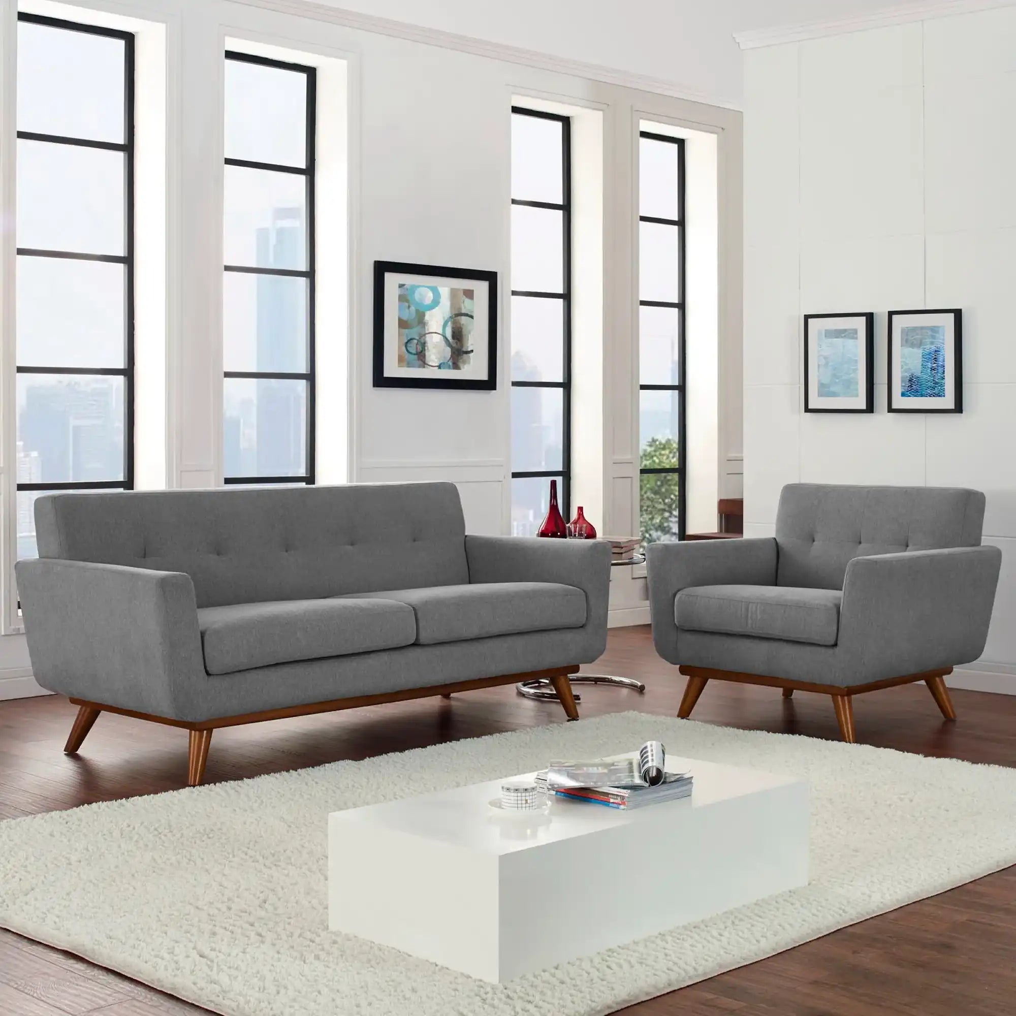 Engage Armchair and Loveseat Set of 2 by Modway - Best Buy Furniture