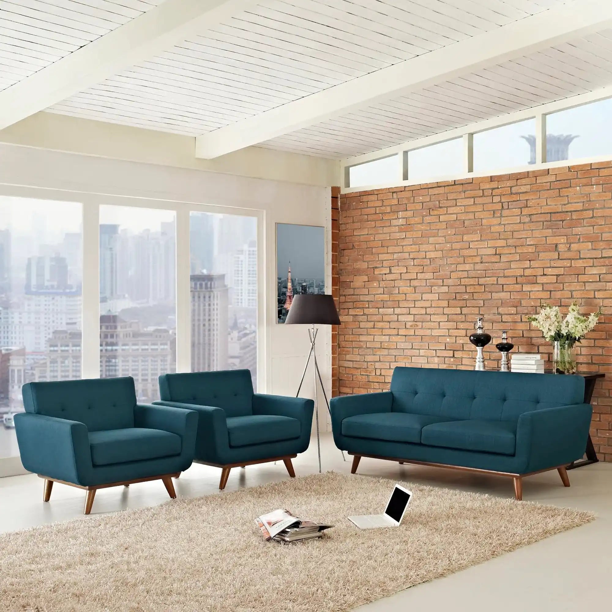 Engage Armchairs and Loveseat Set of 3 by Modway - Best Buy Furniture