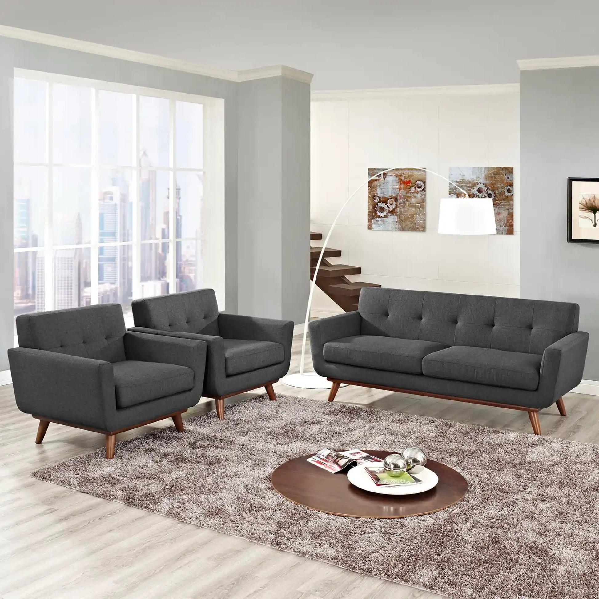 Engage Armchairs and Loveseat Set of 3 by Modway - Best Buy Furniture