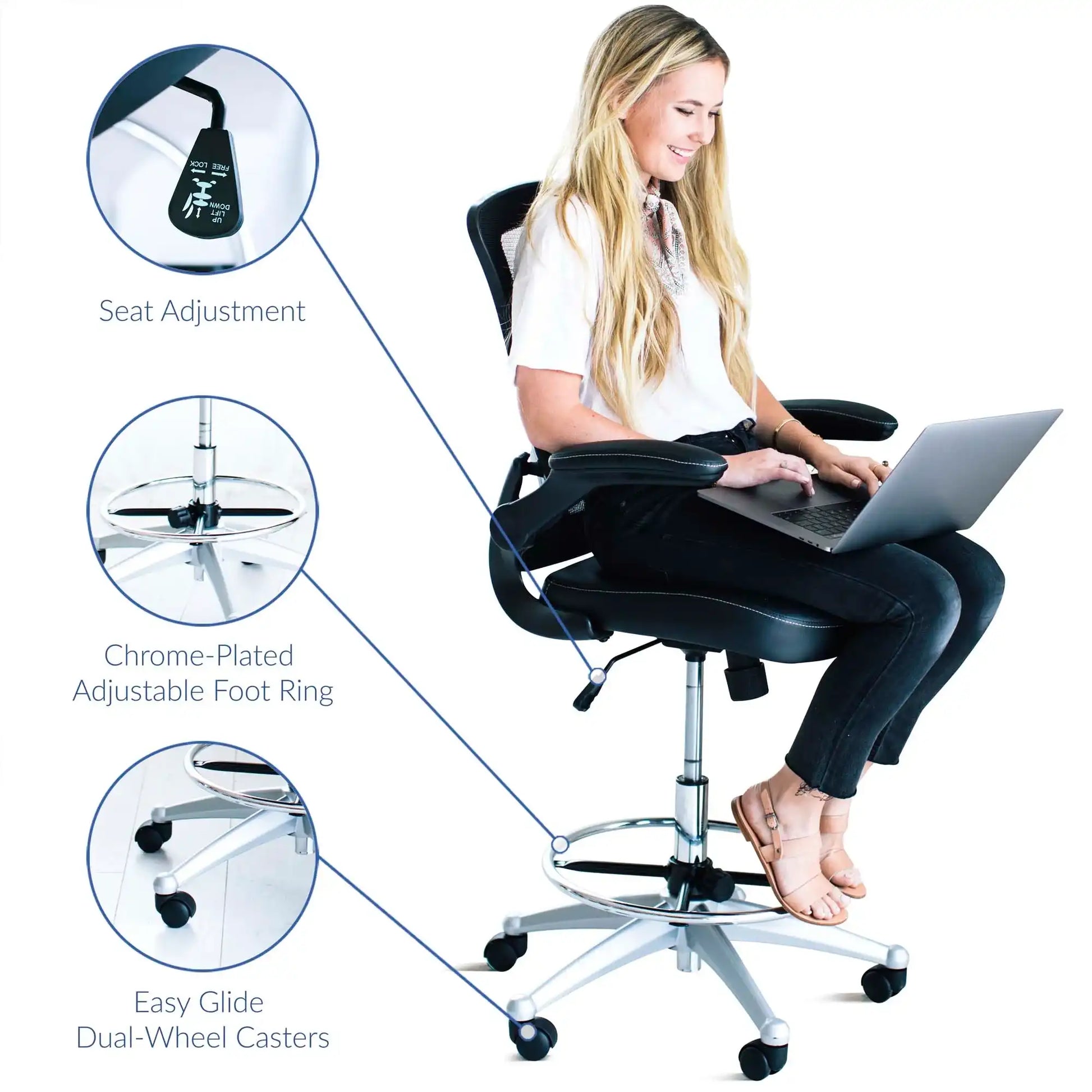 Attainment Vinyl Drafting Chair by Modway - Best Buy Furniture
