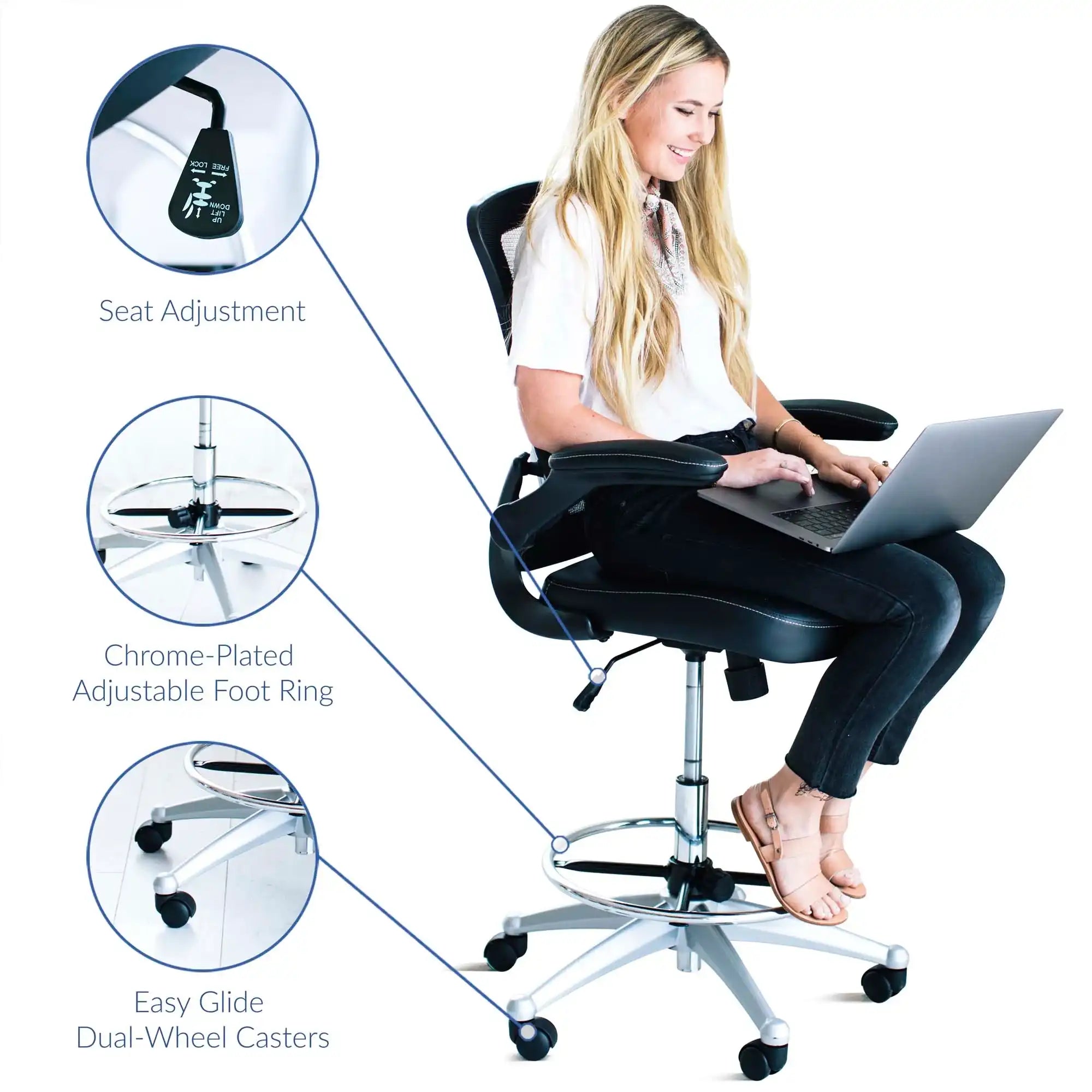 Attainment Vinyl Drafting Chair by Modway - Best Buy Furniture
