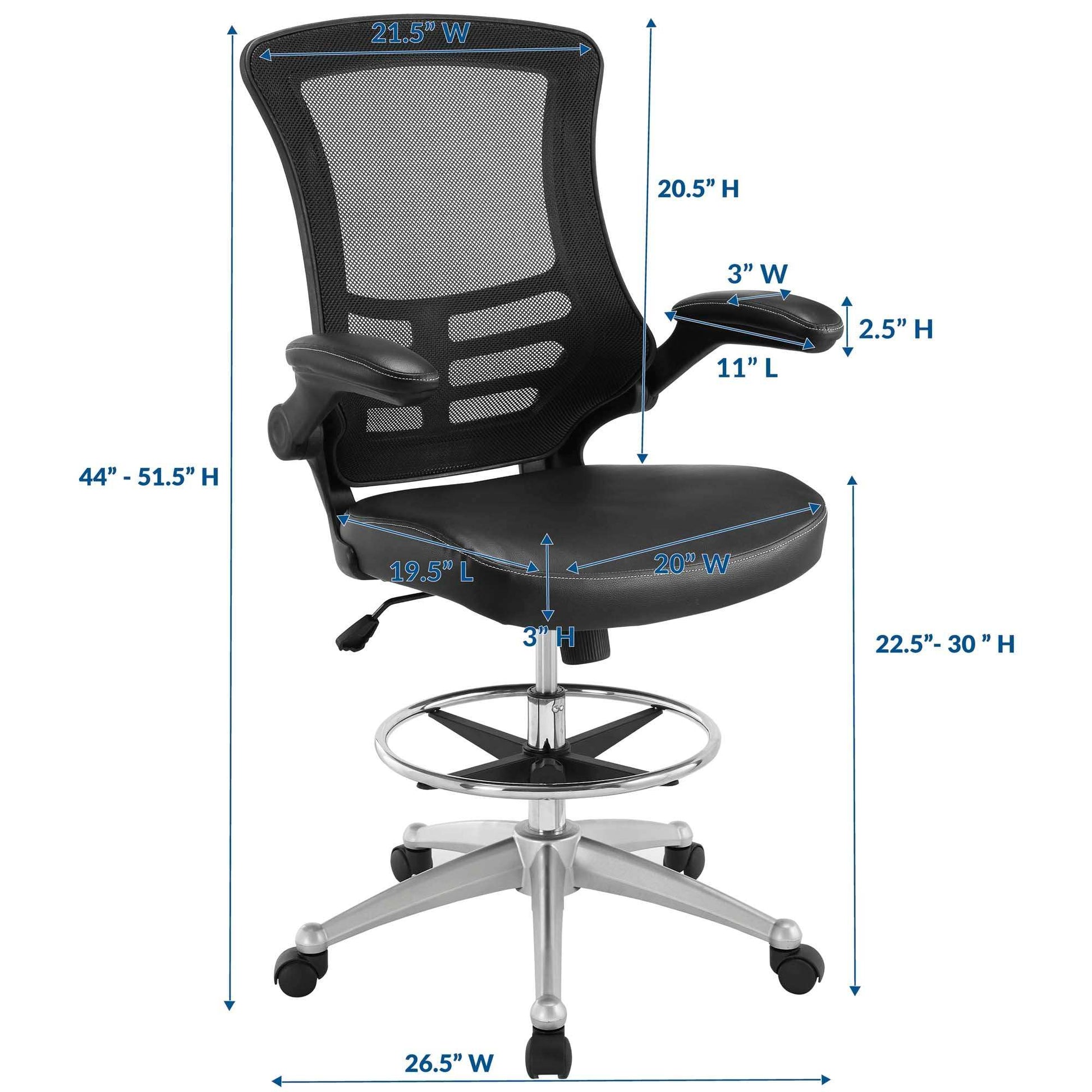 Attainment Vinyl Drafting Chair by Modway - Best Buy Furniture