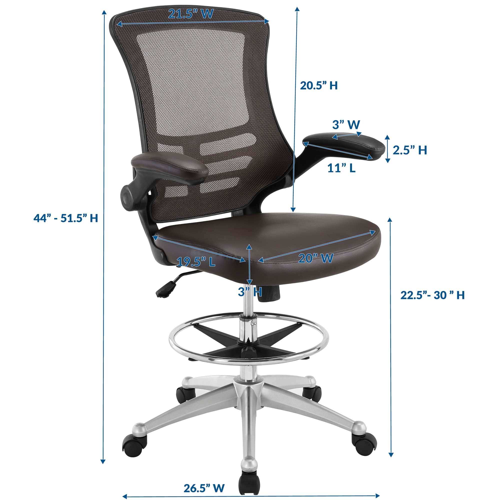 Attainment Vinyl Drafting Chair by Modway - Best Buy Furniture