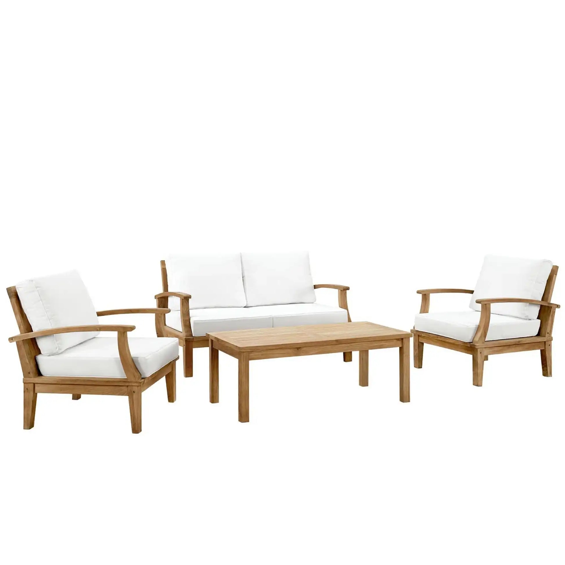 Marina 4 Piece Outdoor Patio Teak Set by Modway - Best Buy Furniture