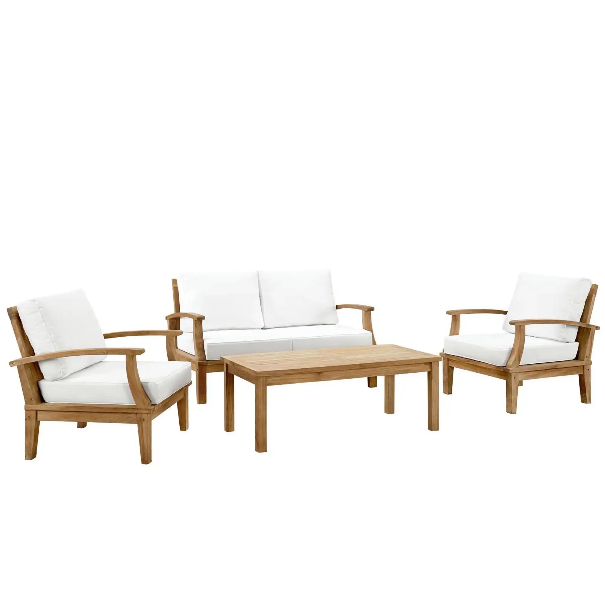Marina 4 Piece Outdoor Patio Teak Set by Modway - Best Buy Furniture