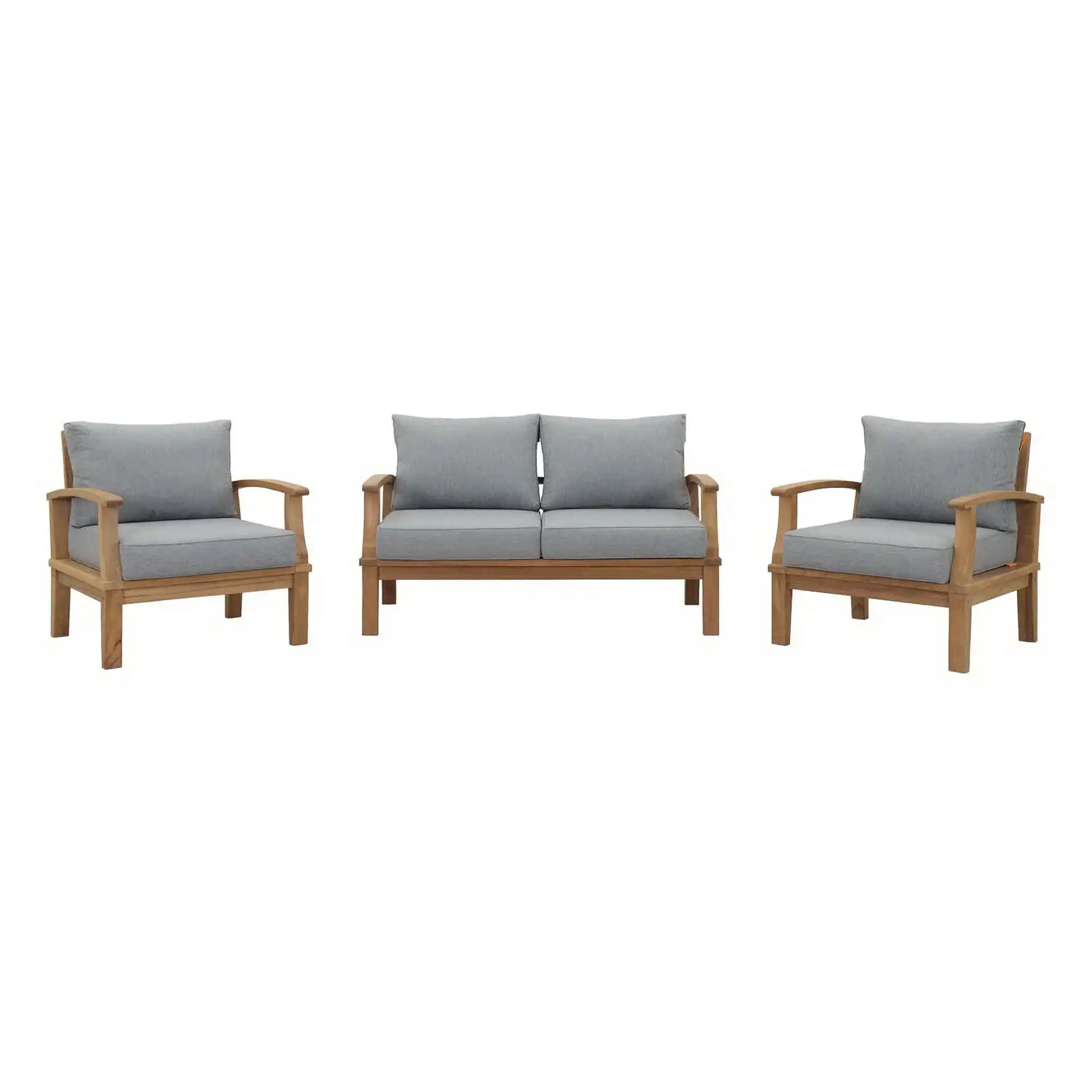 Marina 3 Piece Outdoor Patio Teak Set by Modway - Best Buy Furniture