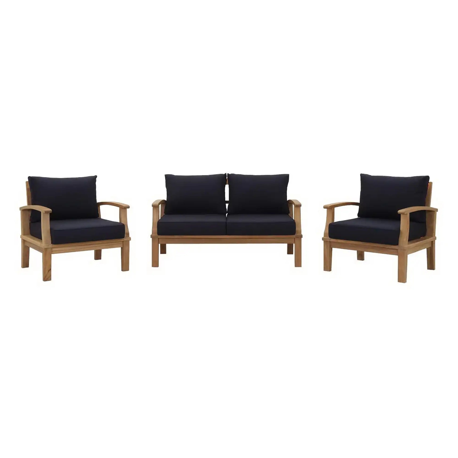 Marina 3 Piece Outdoor Patio Teak Set by Modway - Best Buy Furniture