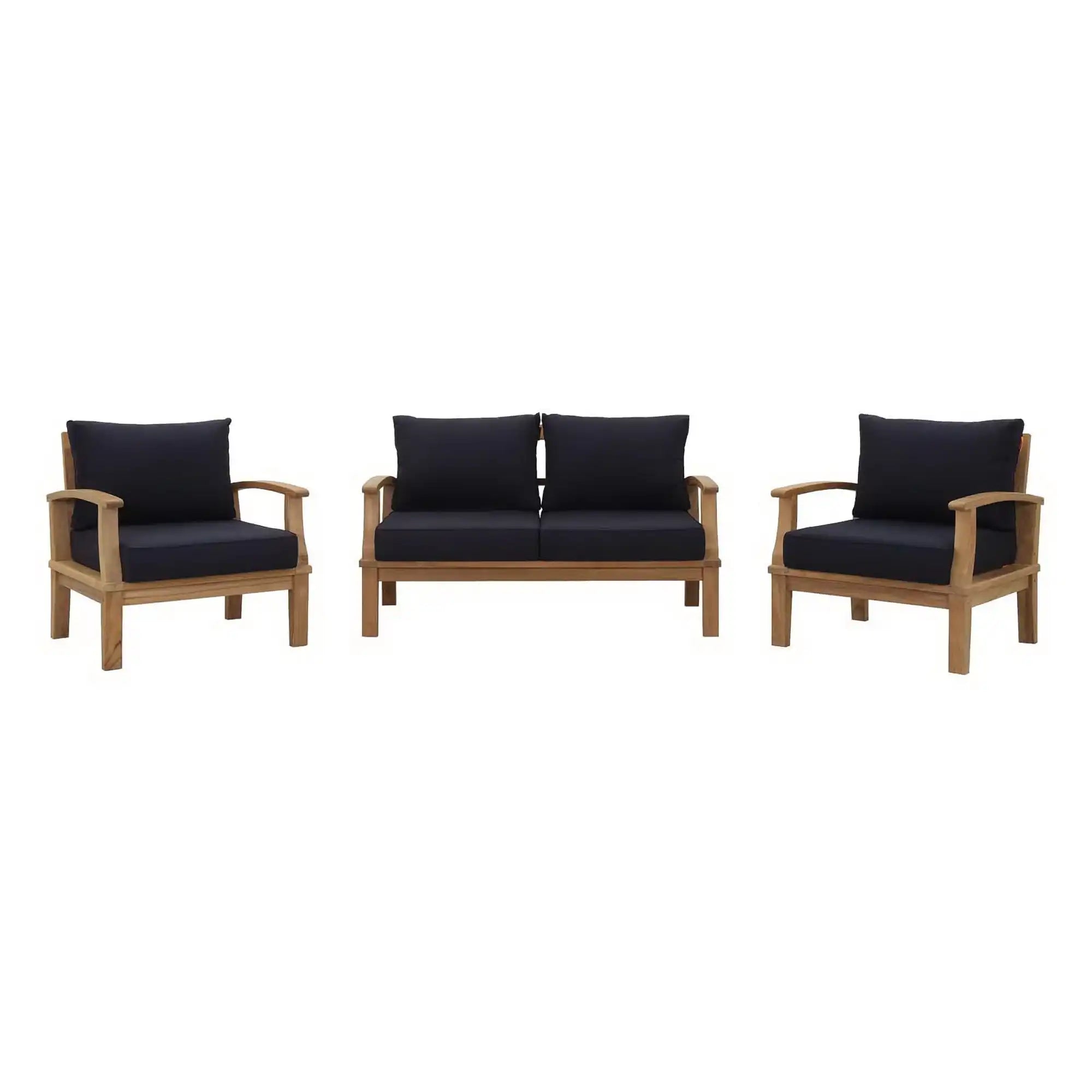 Marina 3 Piece Outdoor Patio Teak Set by Modway - Best Buy Furniture