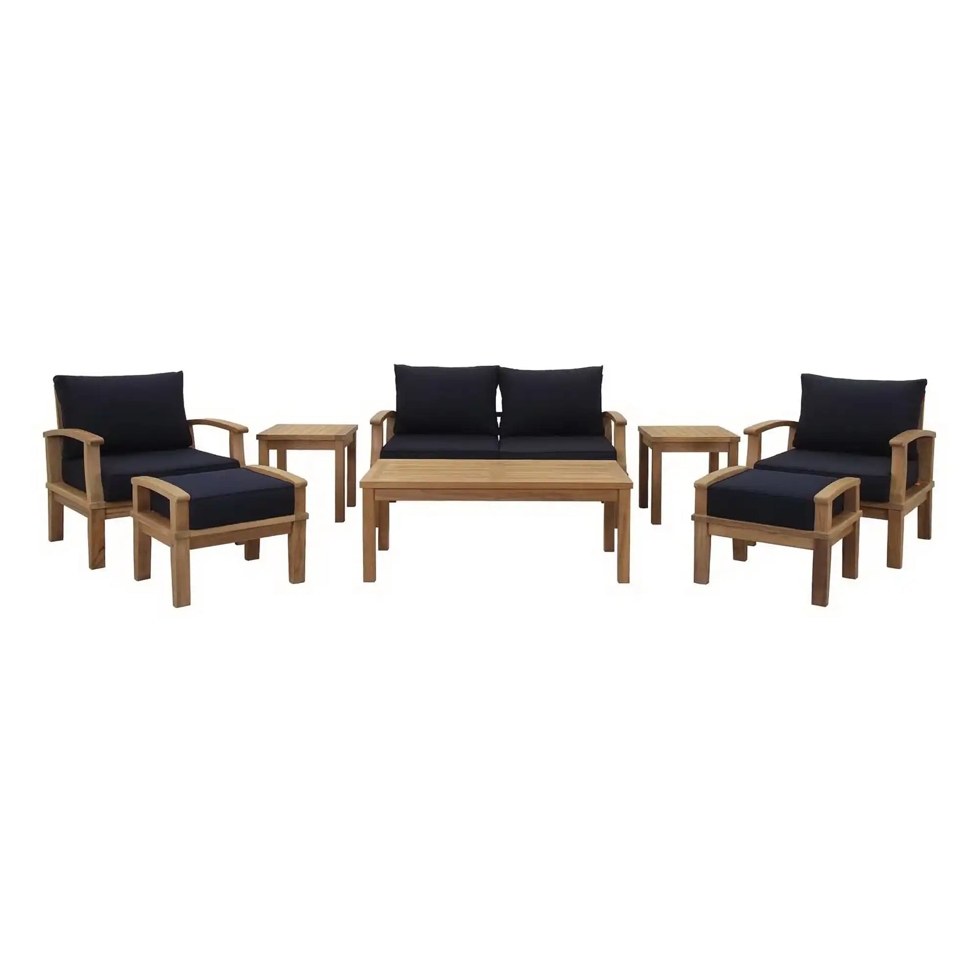 Marina 8 Piece Outdoor Patio Teak Set by Modway - Best Buy Furniture