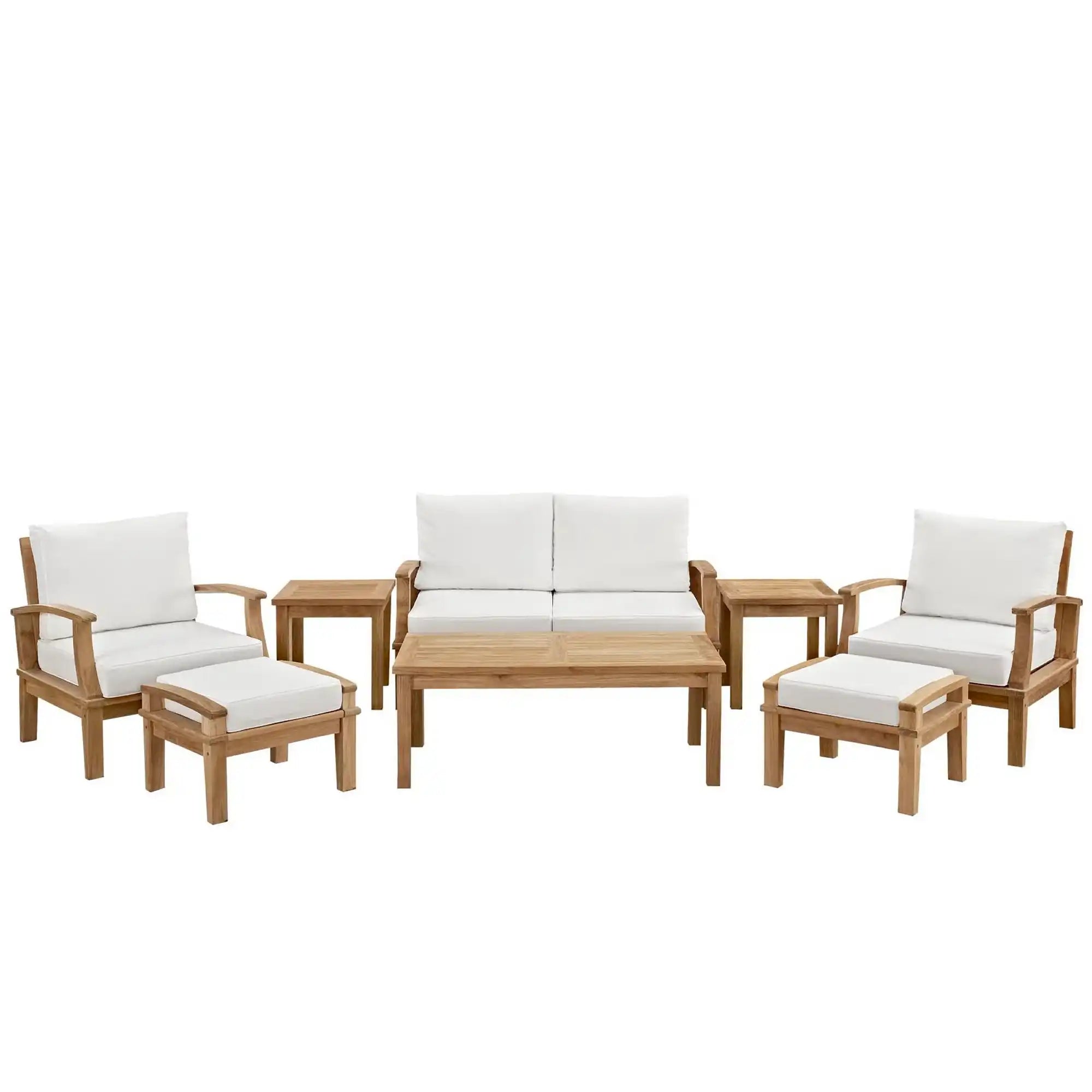 Marina 8 Piece Outdoor Patio Teak Set by Modway - Best Buy Furniture