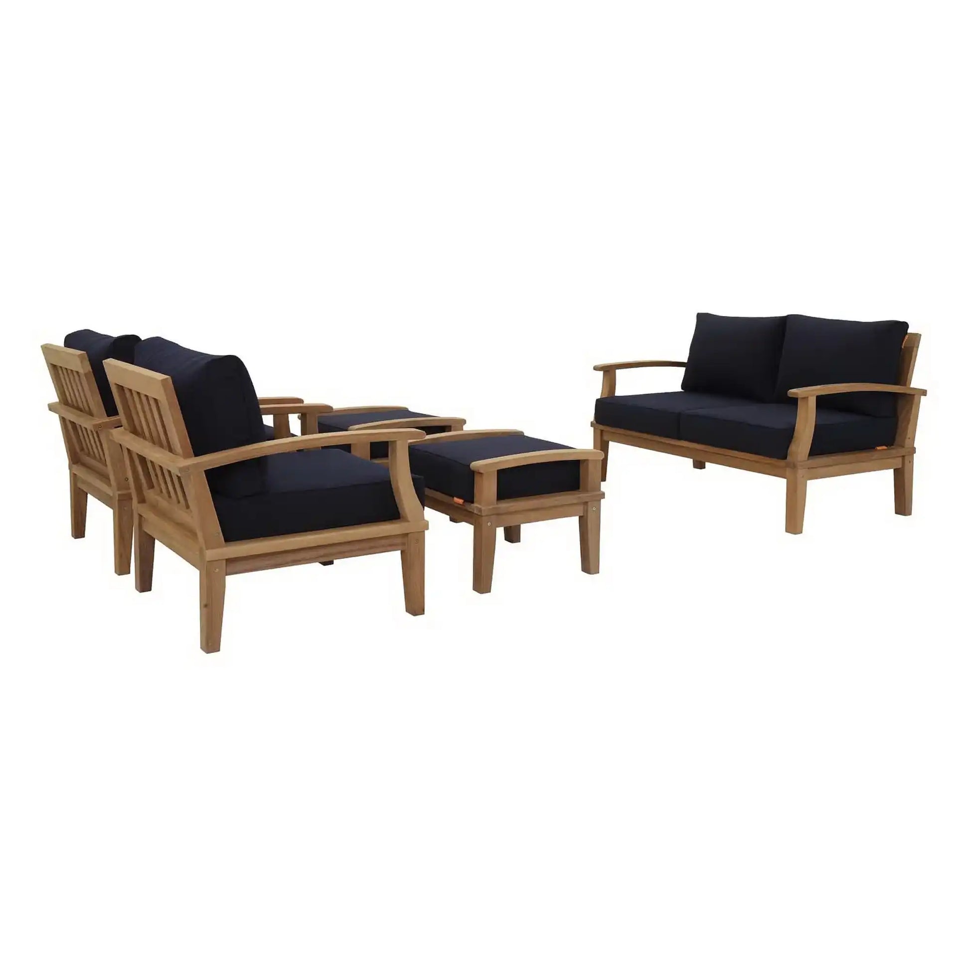 Marina 5 Piece Outdoor Patio Teak Set by Modway - Best Buy Furniture