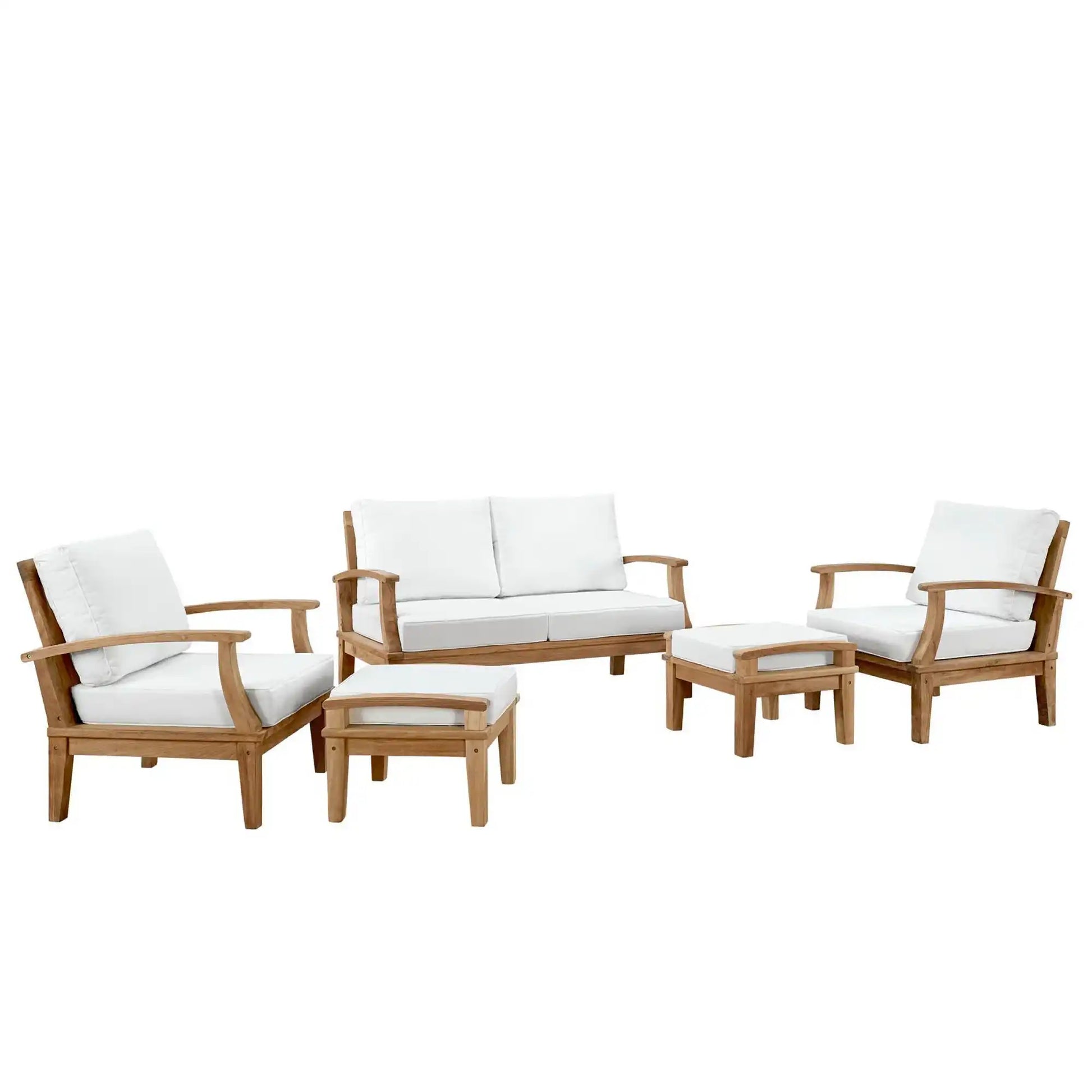 Marina 5 Piece Outdoor Patio Teak Set by Modway - Best Buy Furniture