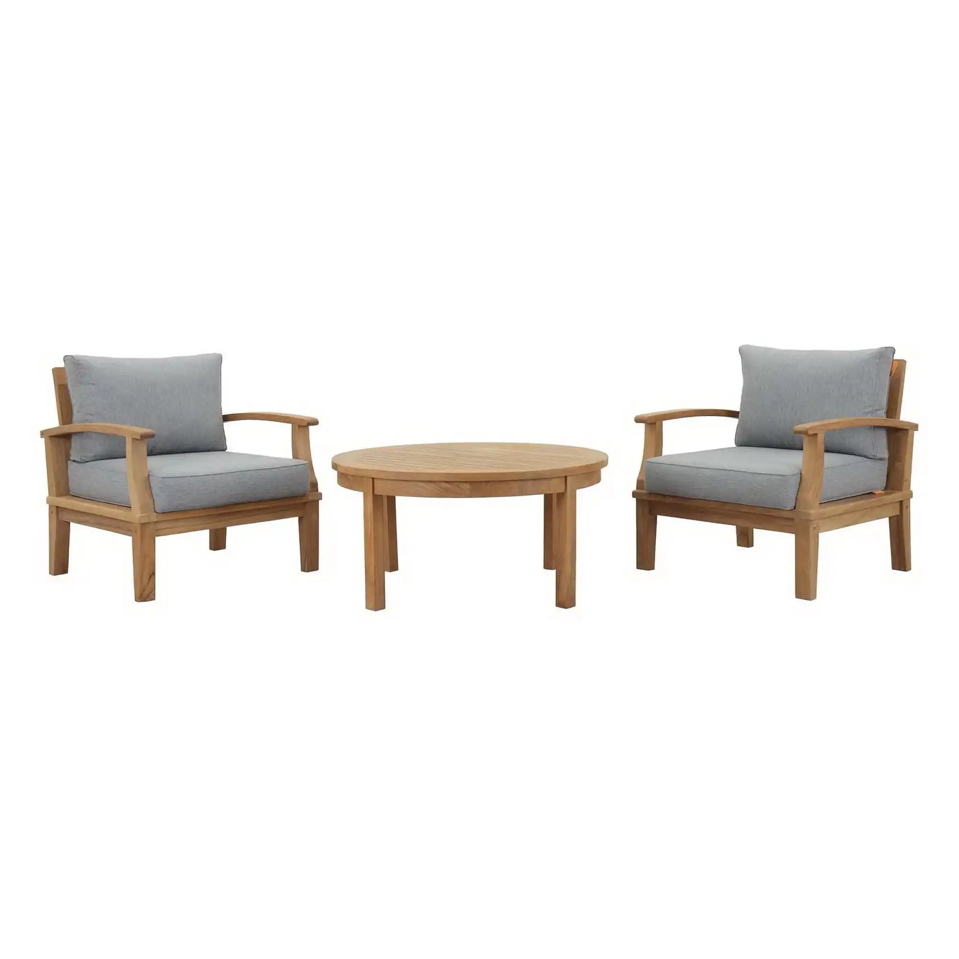 Marina 3 Piece Outdoor Patio Teak Set by Modway - Best Buy Furniture