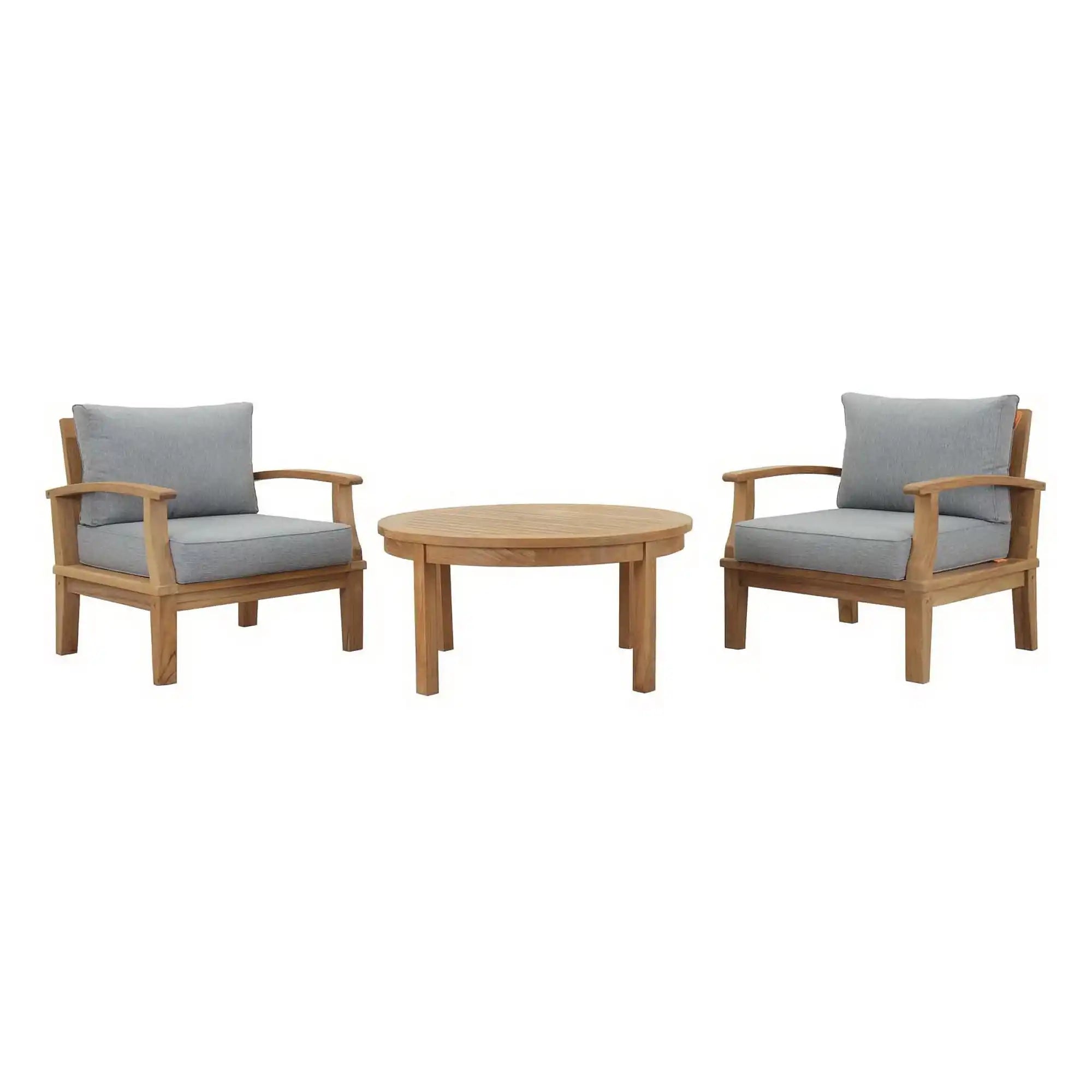 Marina 3 Piece Outdoor Patio Teak Set by Modway - Best Buy Furniture