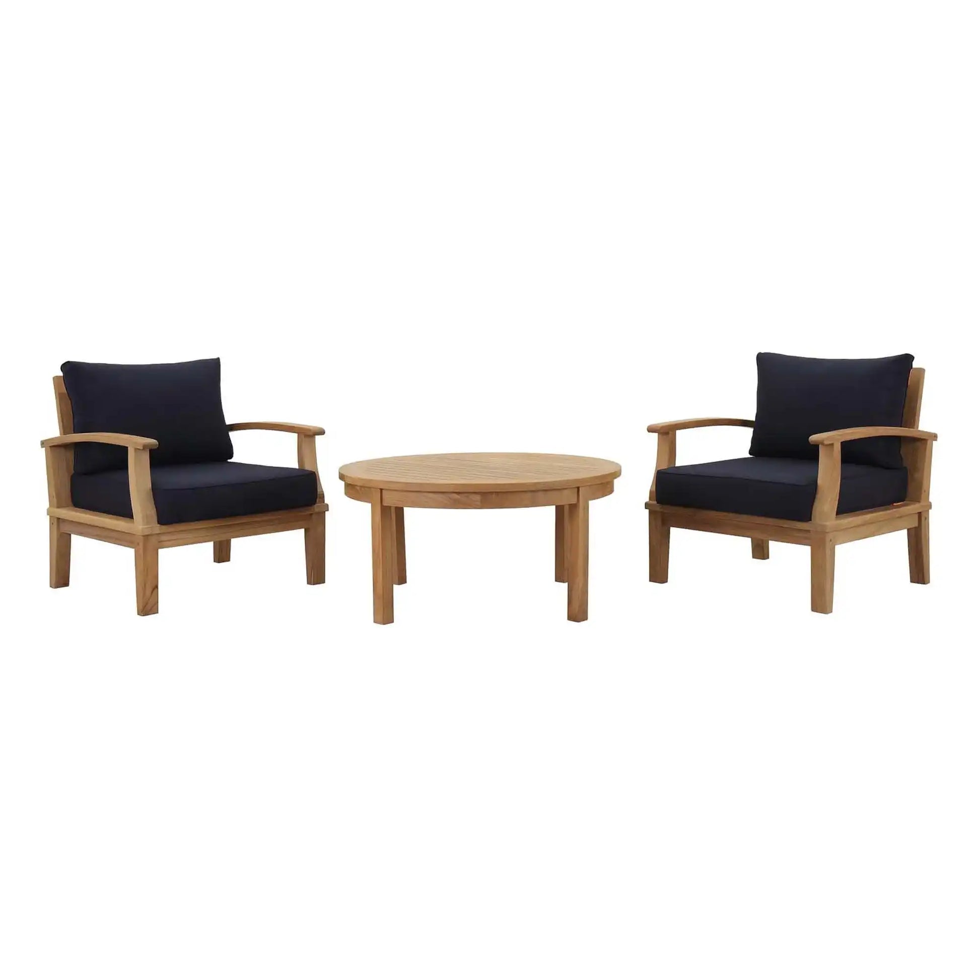 Marina 3 Piece Outdoor Patio Teak Set by Modway - Best Buy Furniture