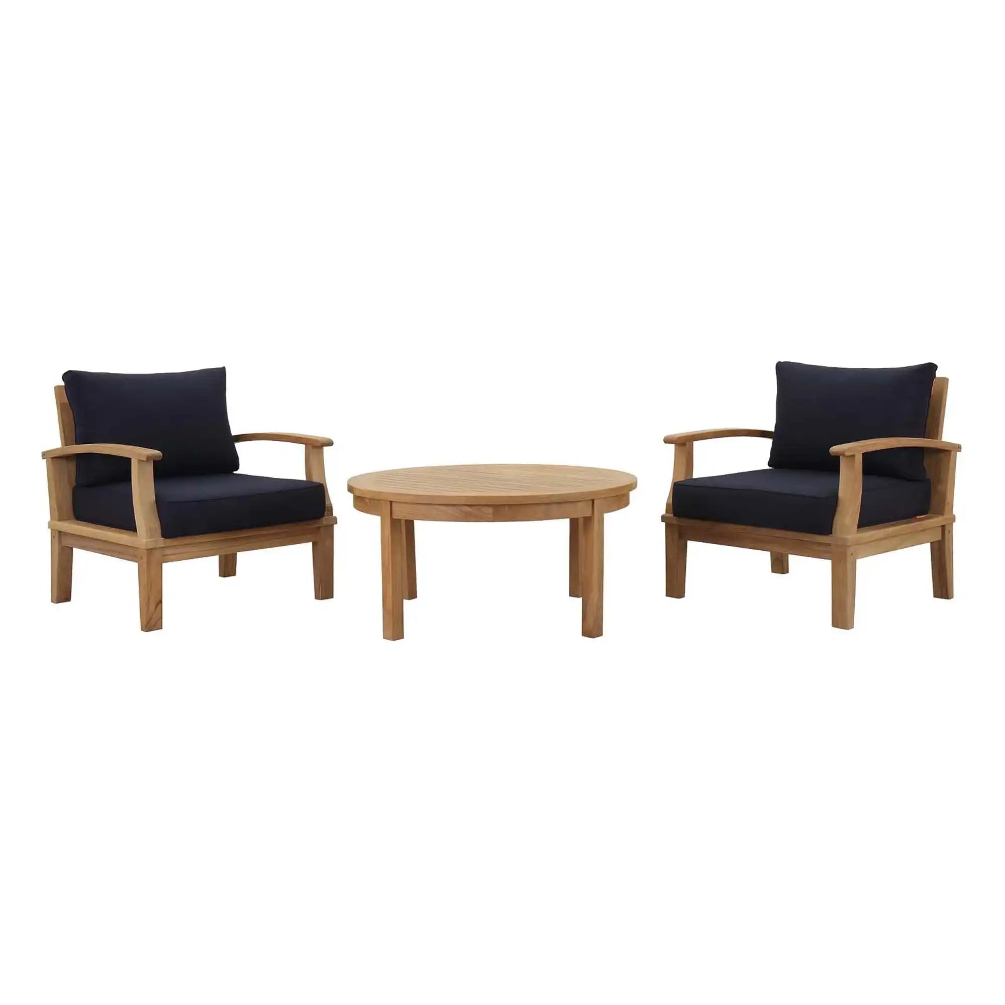 Marina 3 Piece Outdoor Patio Teak Set by Modway - Best Buy Furniture