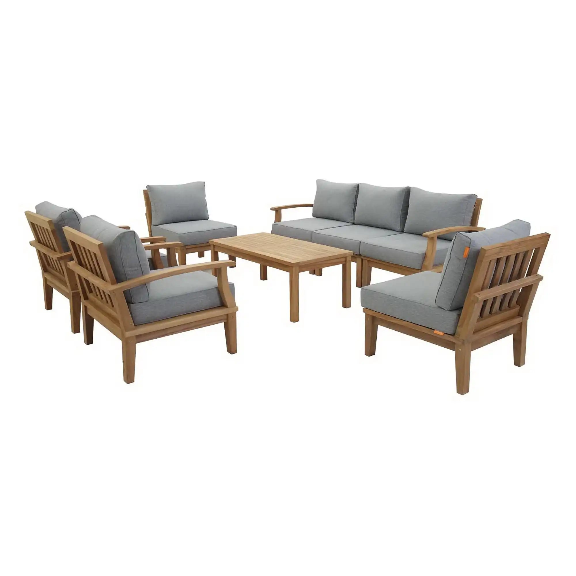 Marina 8 Piece Outdoor Patio Teak Set by Modway - Best Buy Furniture