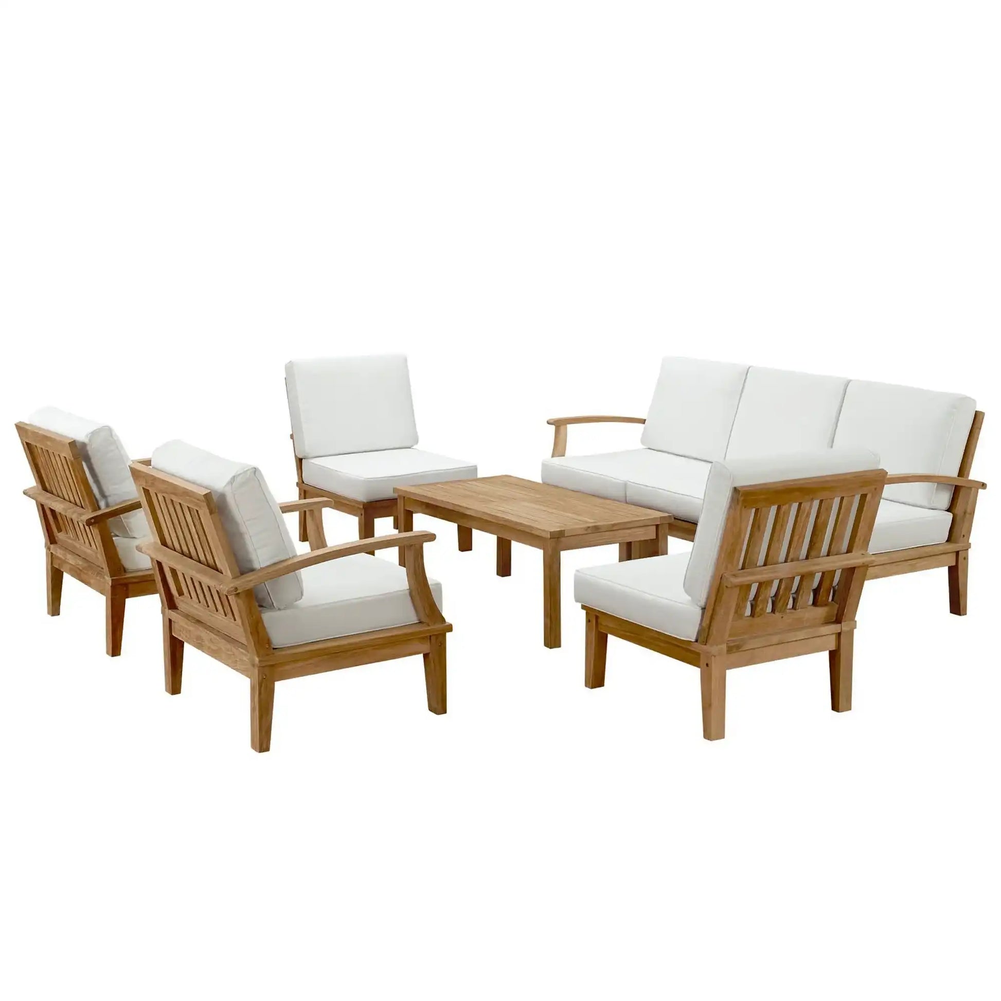 Marina 8 Piece Outdoor Patio Teak Set by Modway - Best Buy Furniture