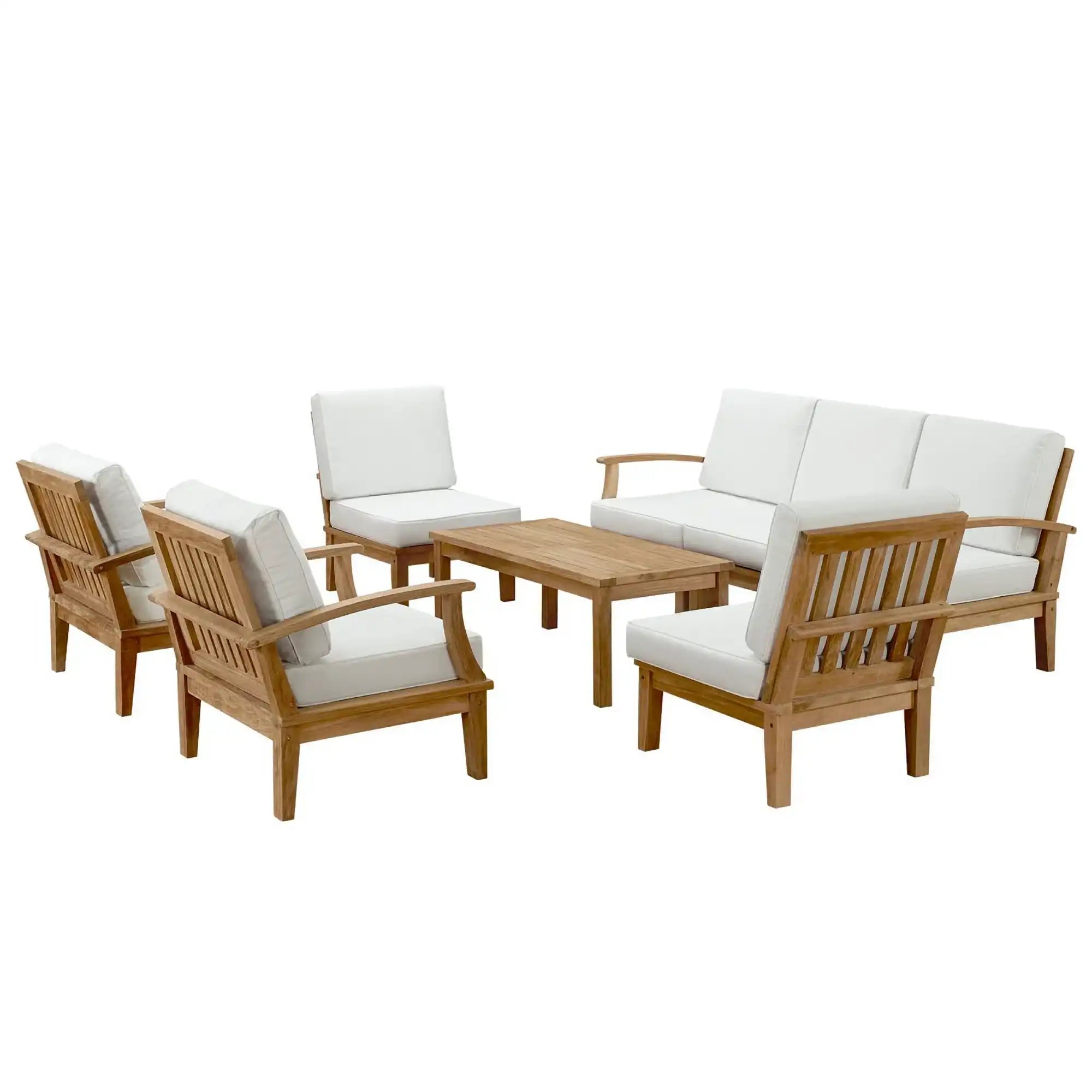 Marina 8 Piece Outdoor Patio Teak Set by Modway - Best Buy Furniture