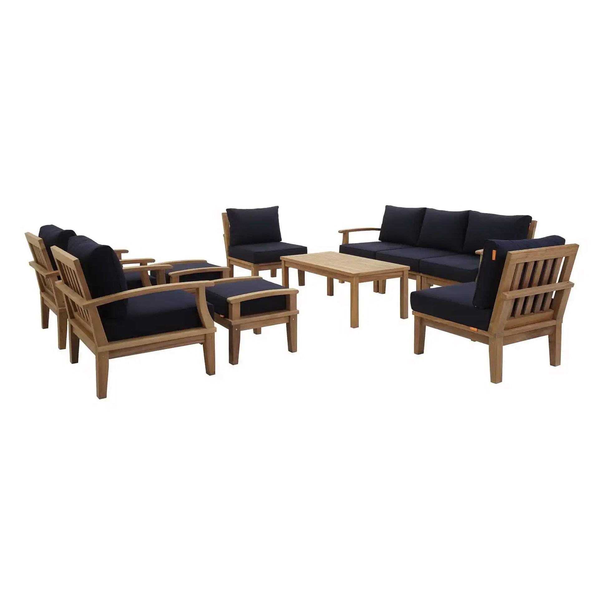 Marina 10 Piece Outdoor Patio Teak Set by Modway - Best Buy Furniture